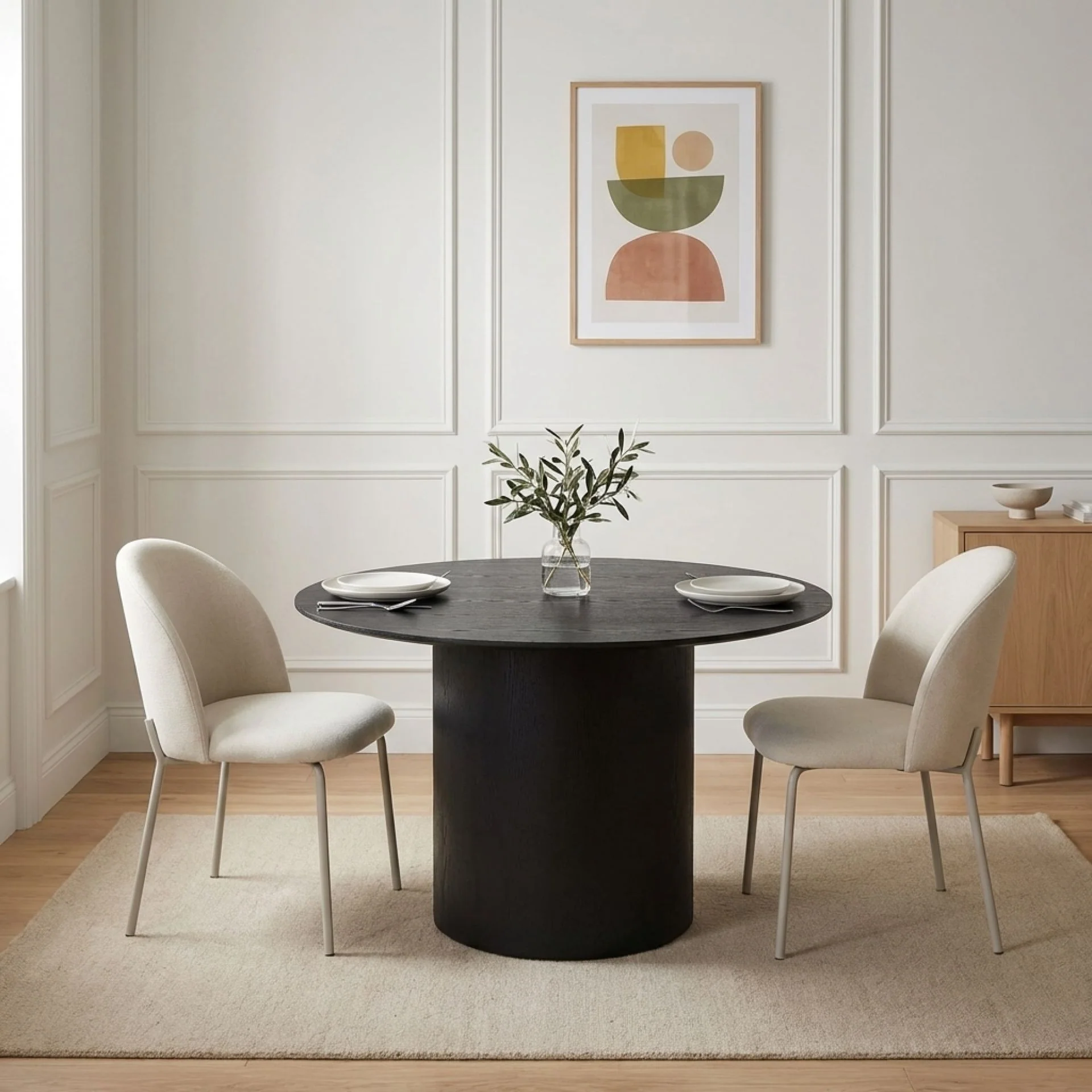Adley Round Dining Table 120 x 75cm - Black - Image 2