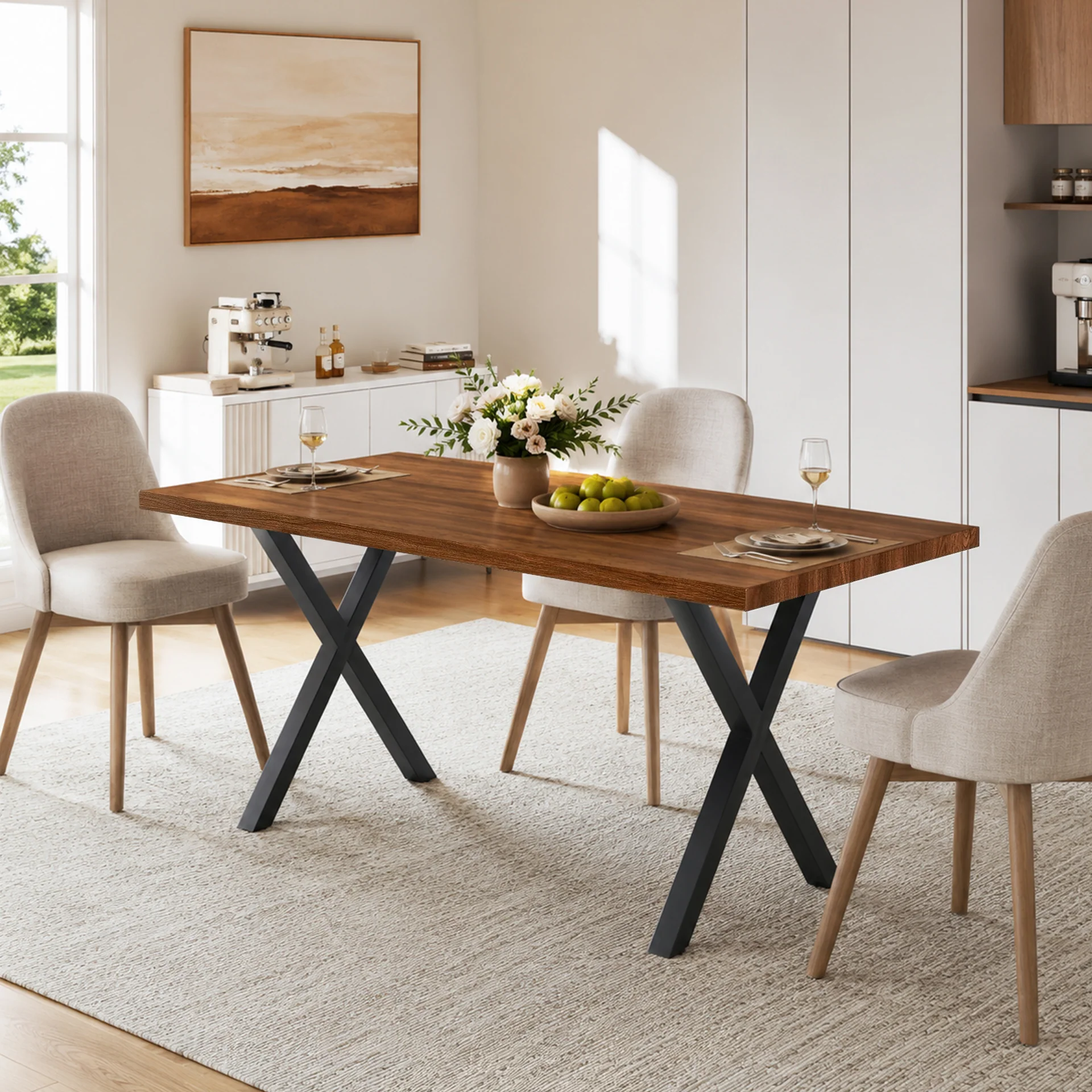 Elysia Rectangle Dining Table 140 x 80cm - Walnut - Image 3