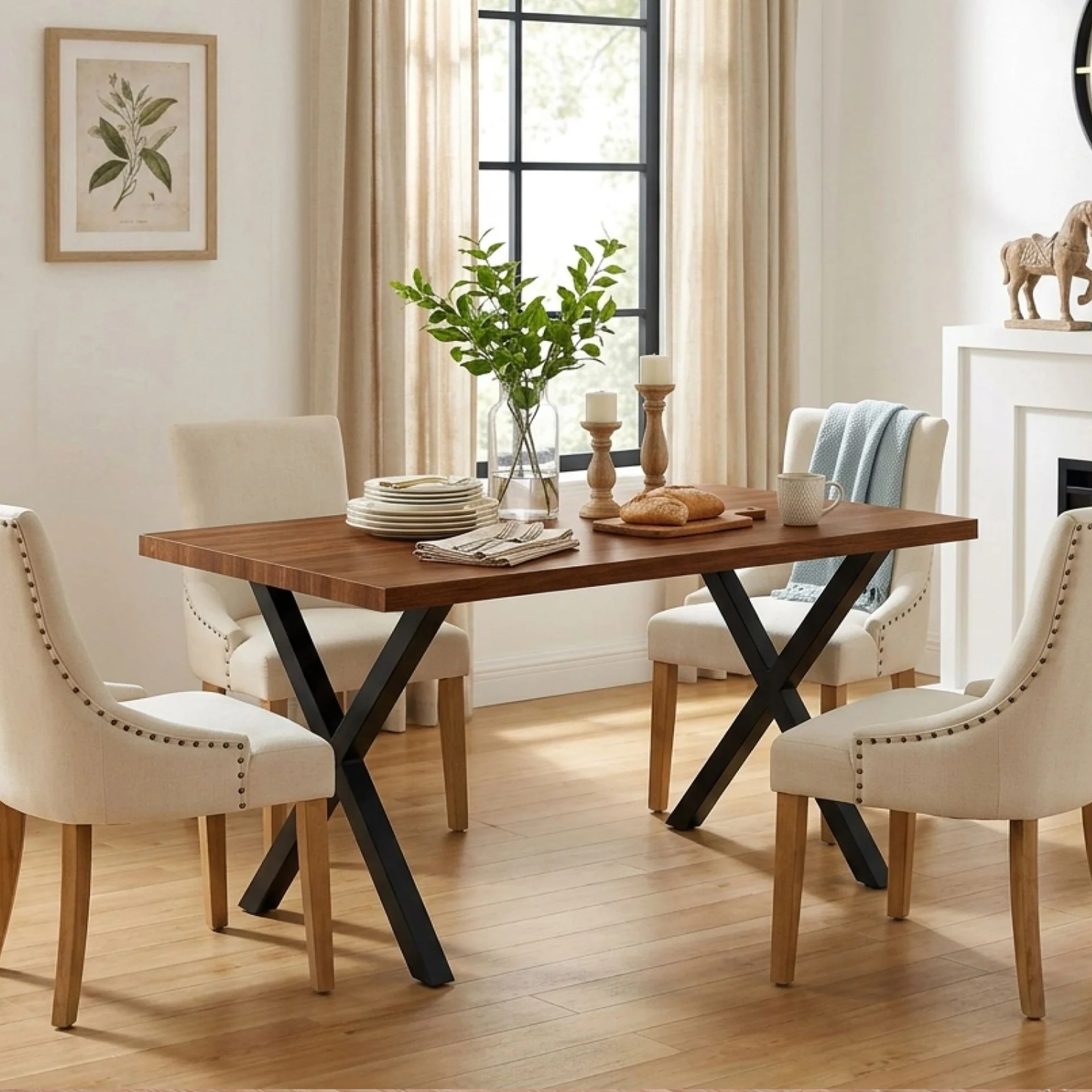 Elysia Rectangle Dining Table 140 x 80cm - Walnut - Image 4