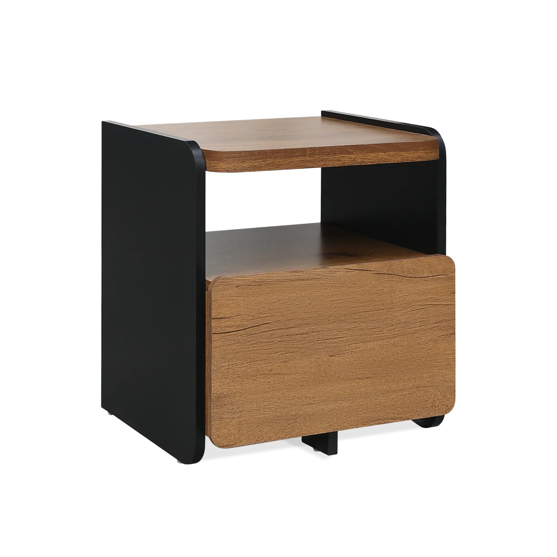 Dorian Bedside Table - Walnut + Black - Image 7