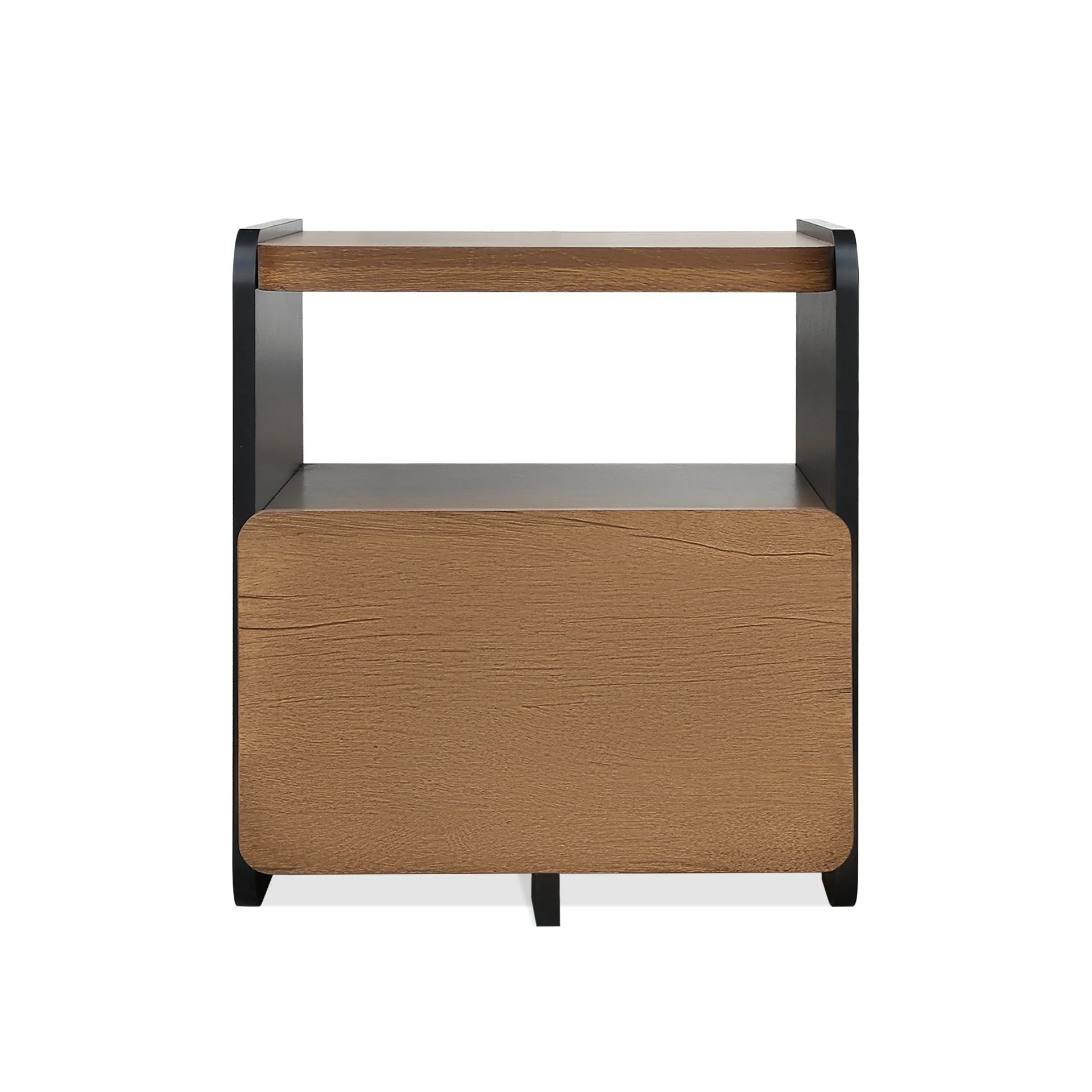 Dorian Bedside Table - Walnut + Black - Image 8
