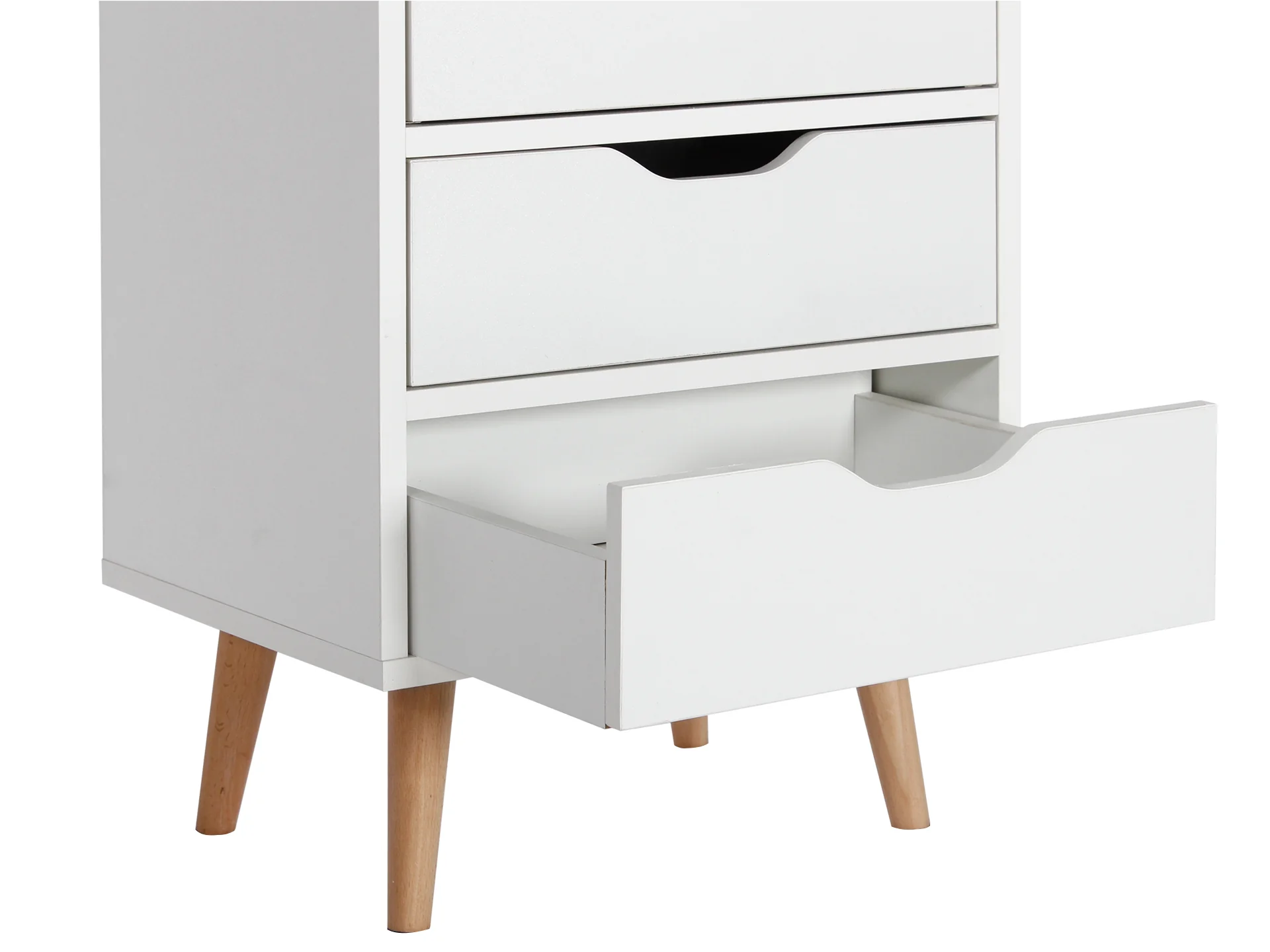 DREW Bedside Table Nightstand - WHITE - Image 5