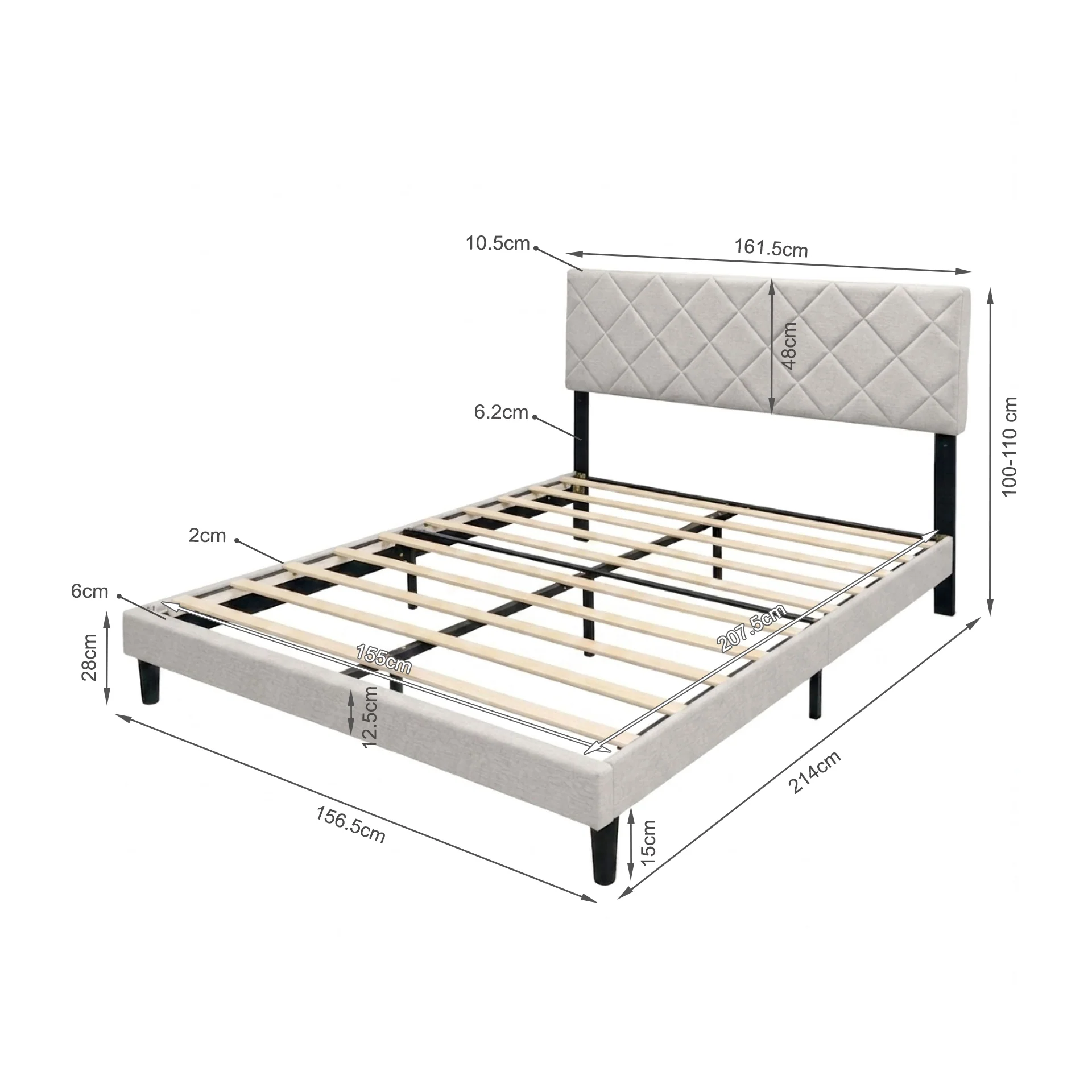 Drift Queen Bed Frame - Light Taupe - Image 17