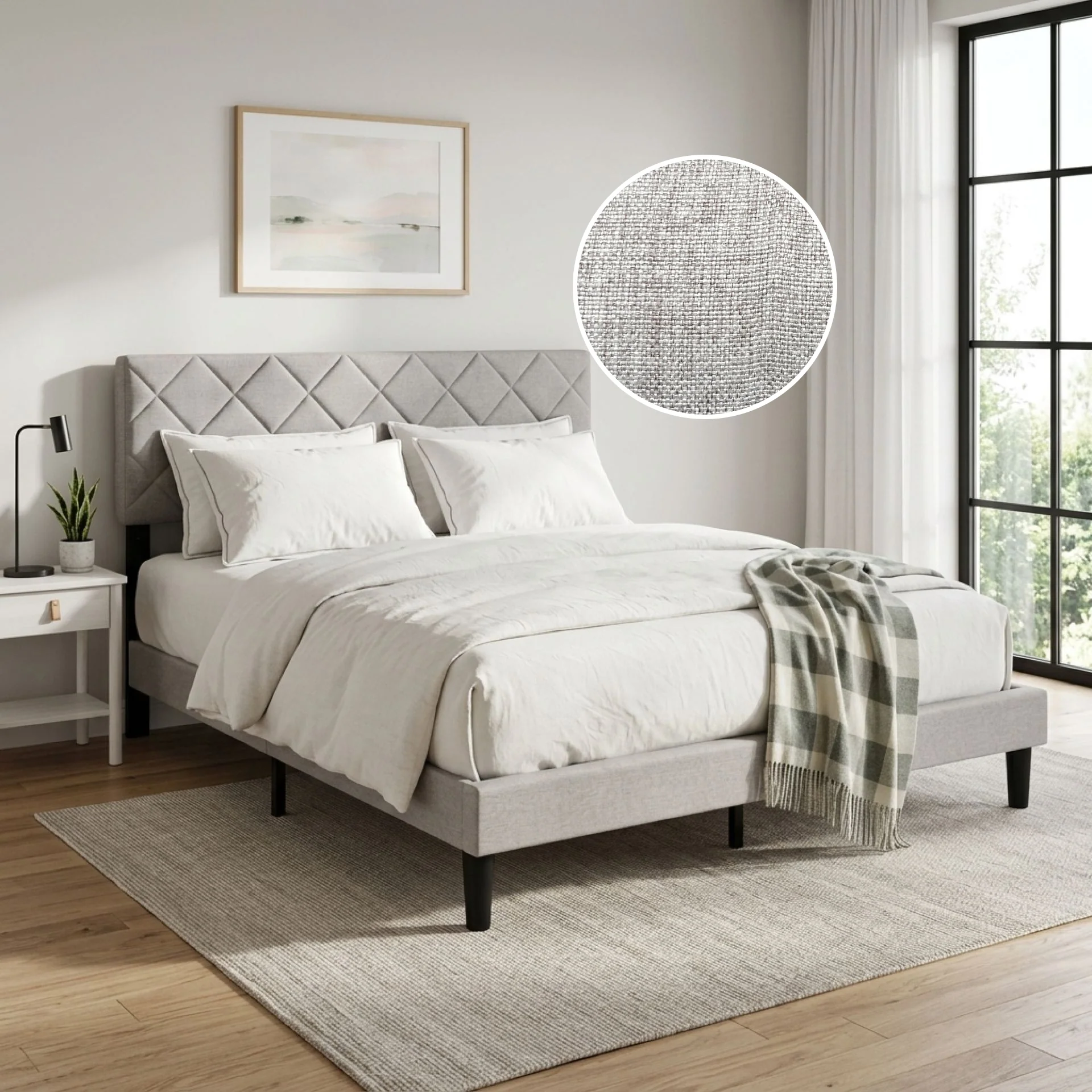 Drift Queen Bed Frame - Light Taupe - Image 2