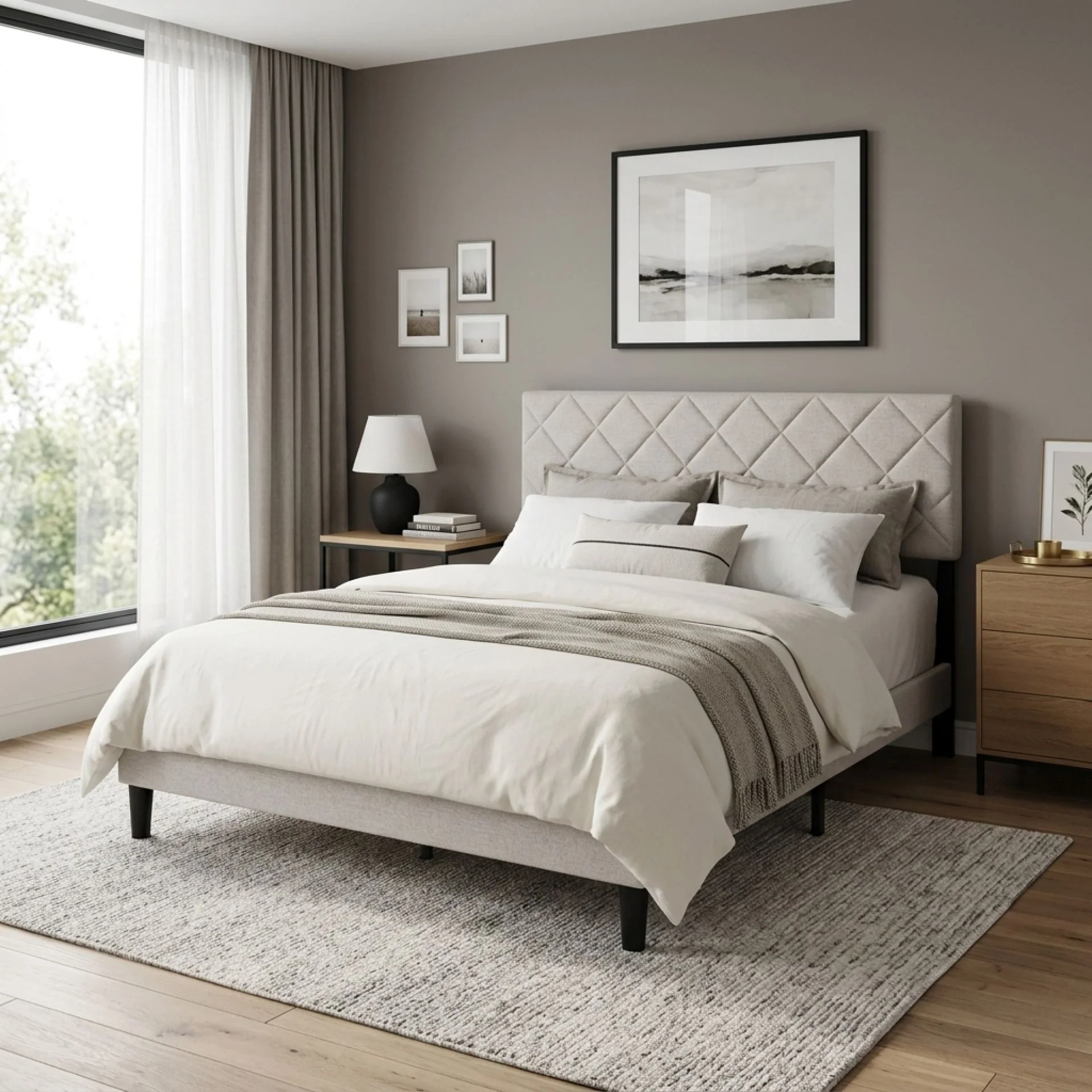 Drift Queen Bed Frame - Light Taupe - Image 3