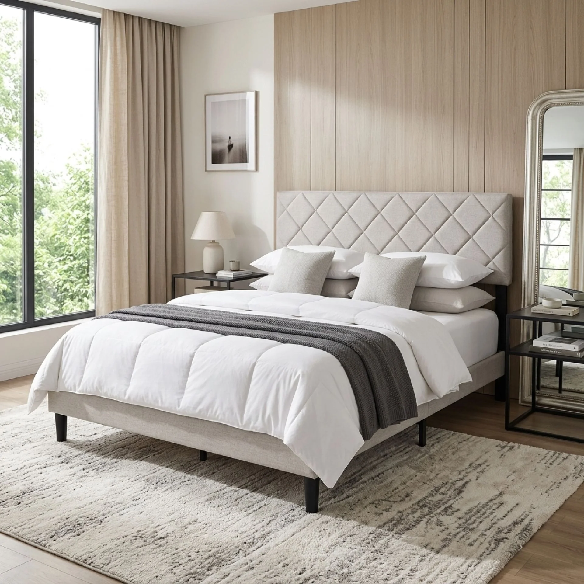Drift Queen Bed Frame - Light Taupe - Image 4