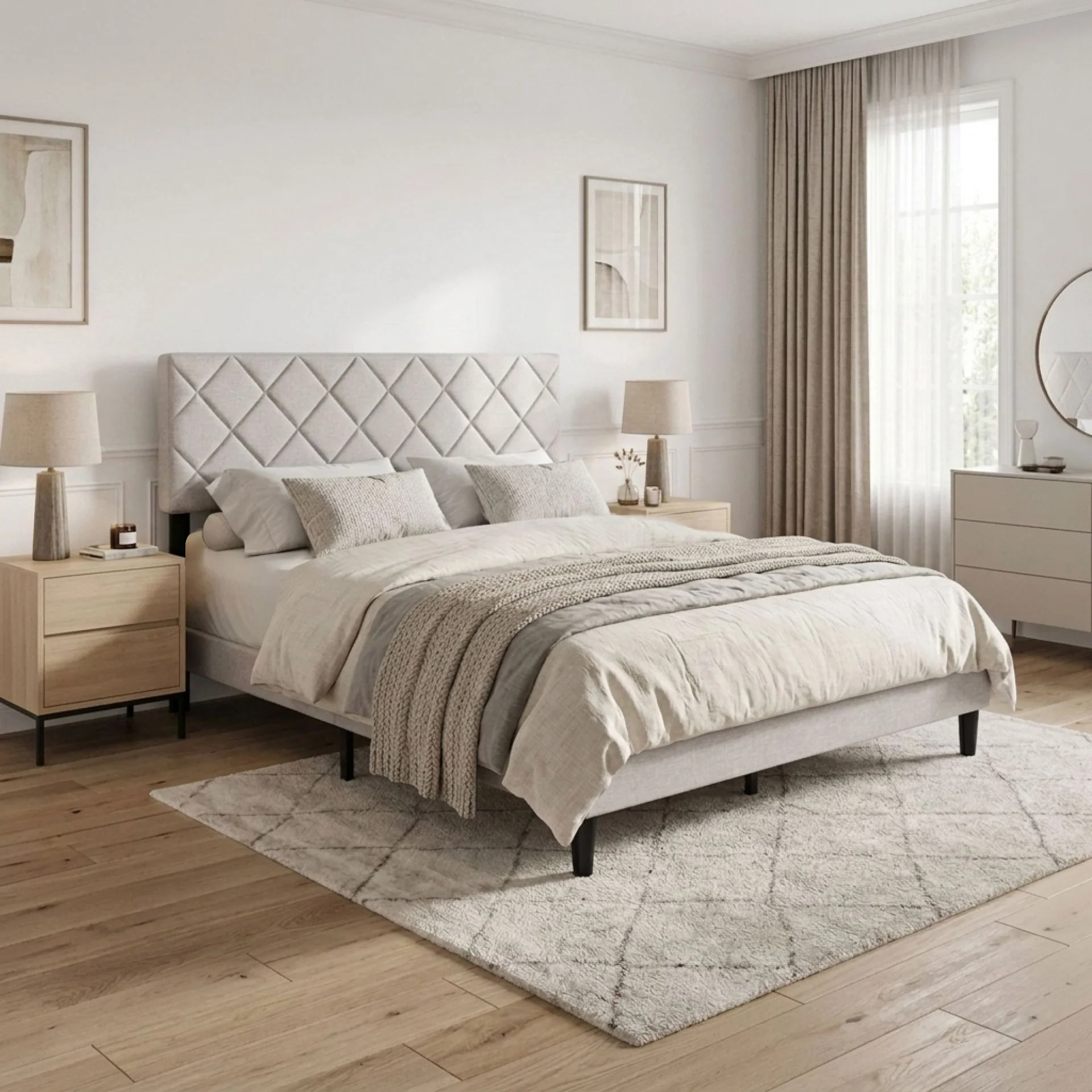 Drift Queen Bed Frame - Light Taupe - Image 5