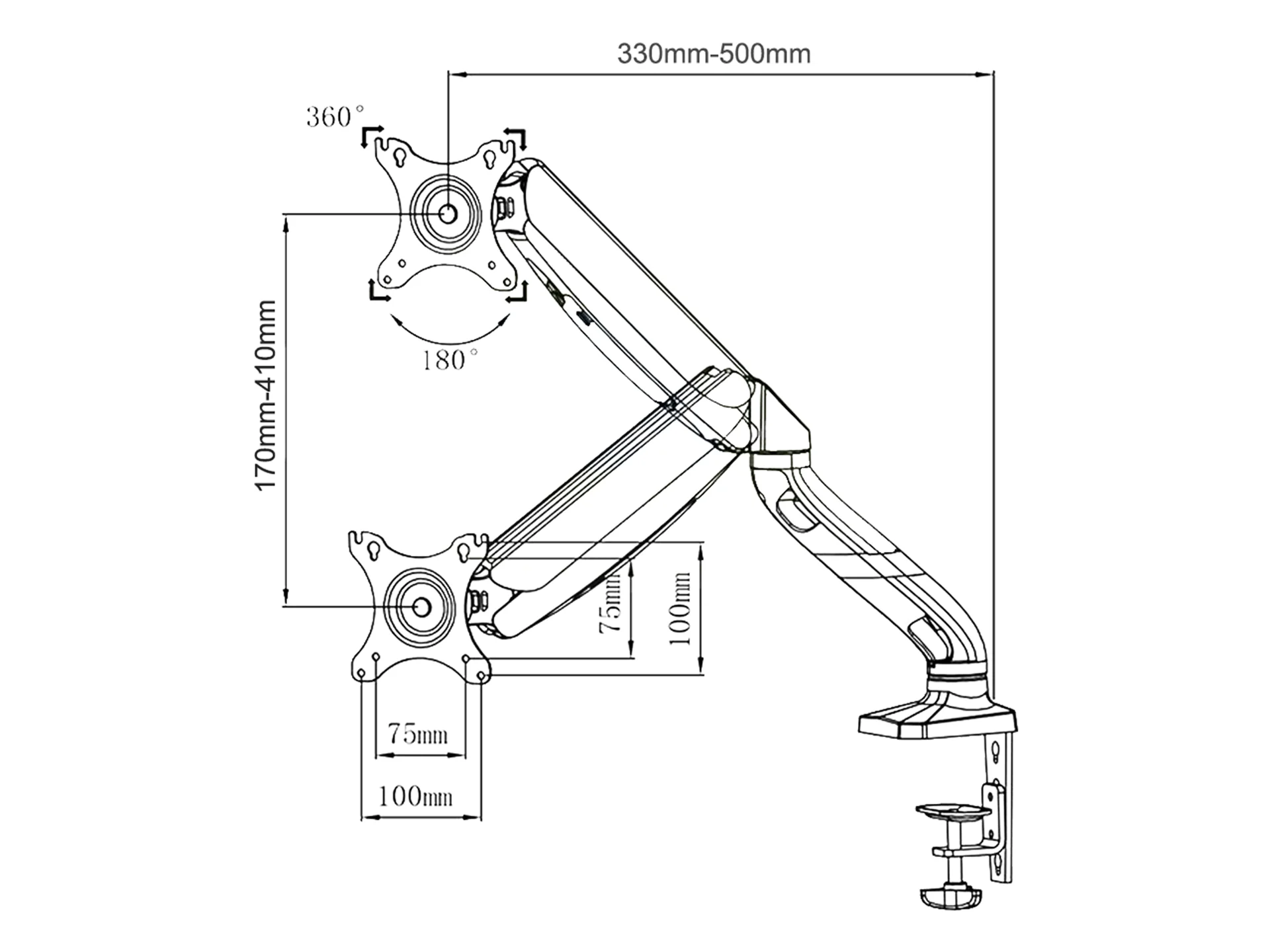 Dual Monitor Stand Bracket 13-27" - Image 7