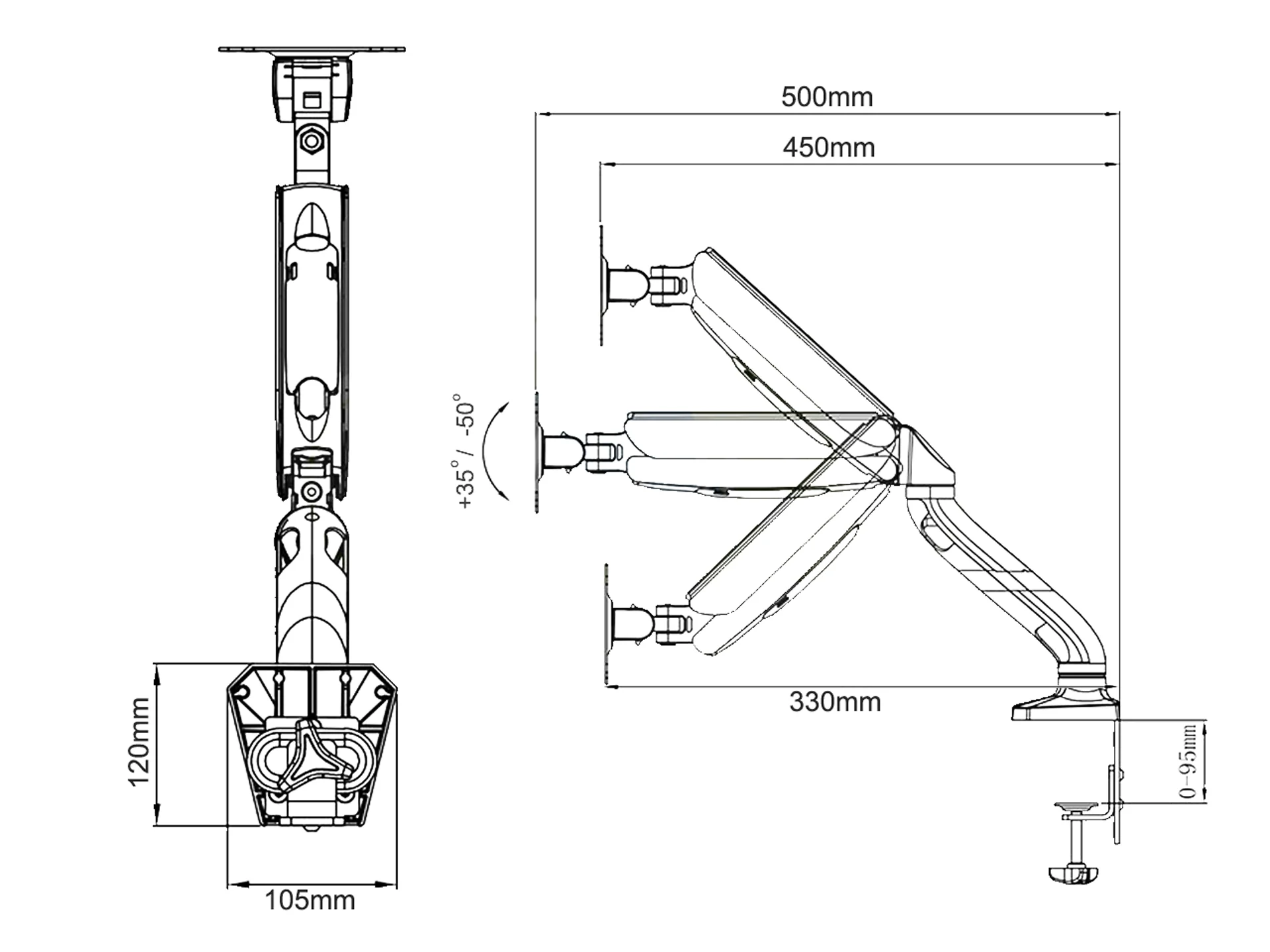 Dual Monitor Stand Bracket 13-27" - Image 8