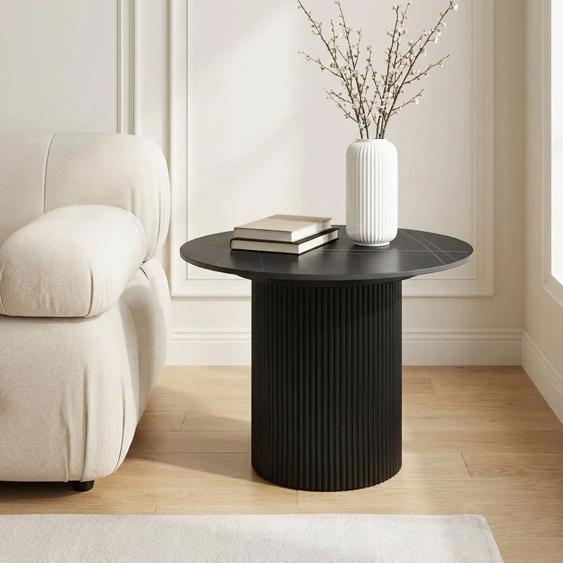 Dylan Ceramic Top Coffee Table 60cm - Black - Image 3