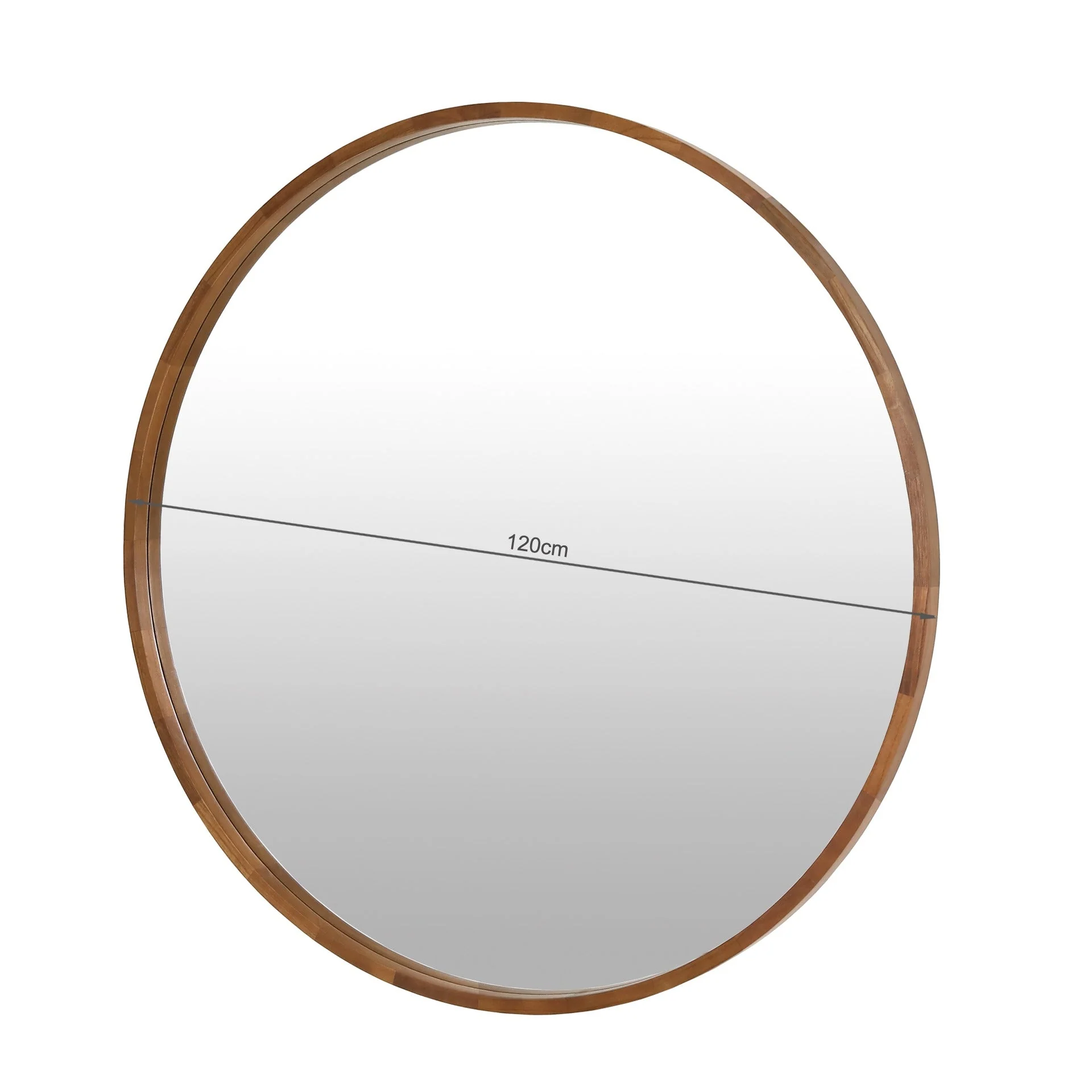 Echo Round Wooden Framed Wall Mirror 120cm - Dark Wood - Image 13