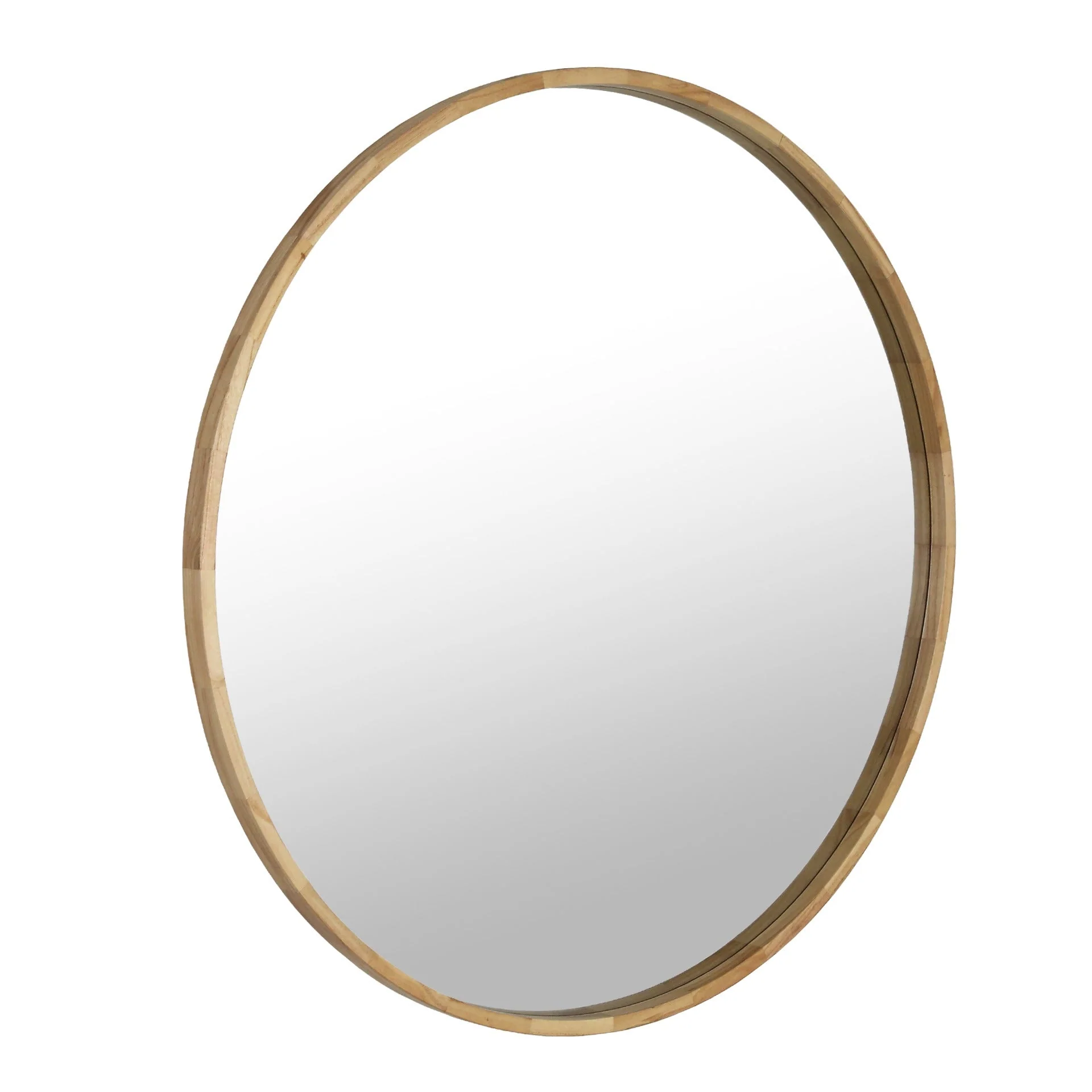 Echo Round Wooden Framed Wall Mirror 120cm - Light Wood - Image 9