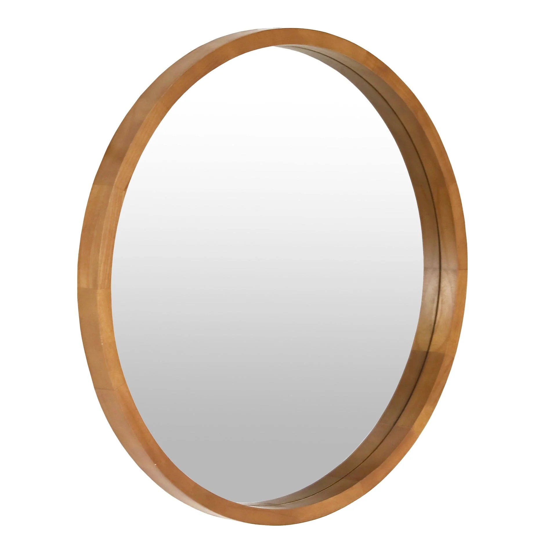 Echo Round Wooden Framed Wall Mirror 60cm - Dark Wood - Image 9