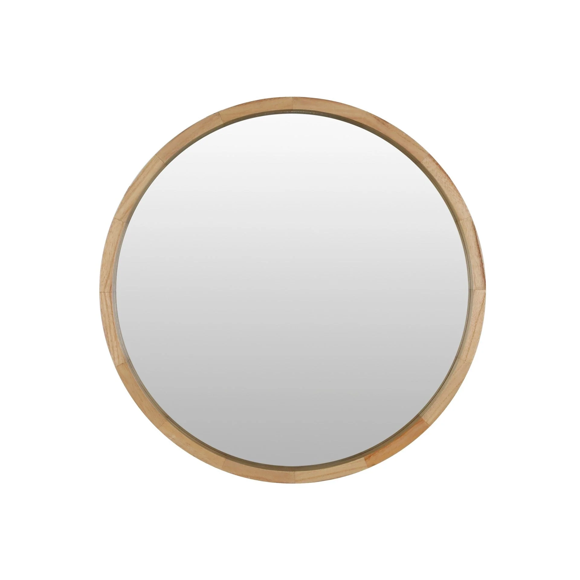 Echo Round Wooden Framed Wall Mirror 60cm - Light Wood - Image 6