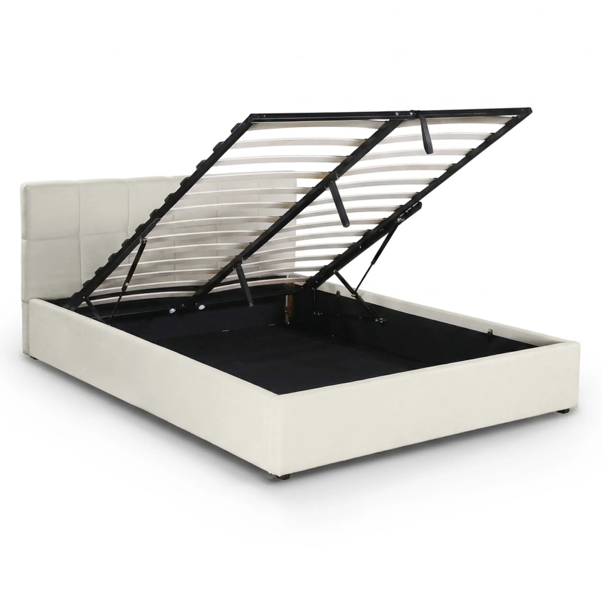 Elizabeth Queen Gas Lift Bed Frame - Beige - Image 10