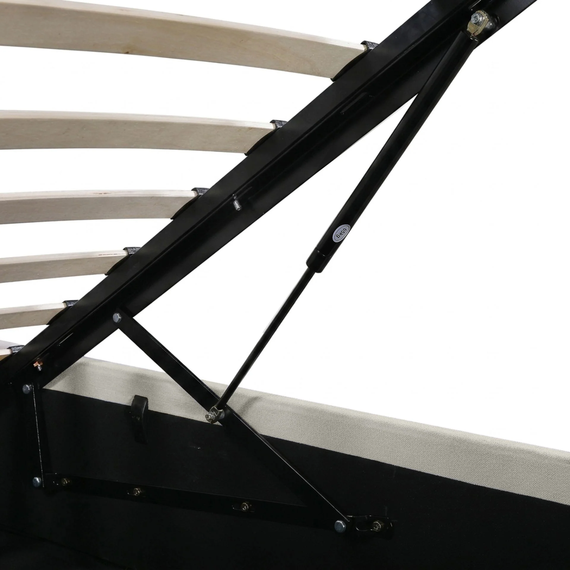Elizabeth Queen Gas Lift Bed Frame - Beige - Image 13