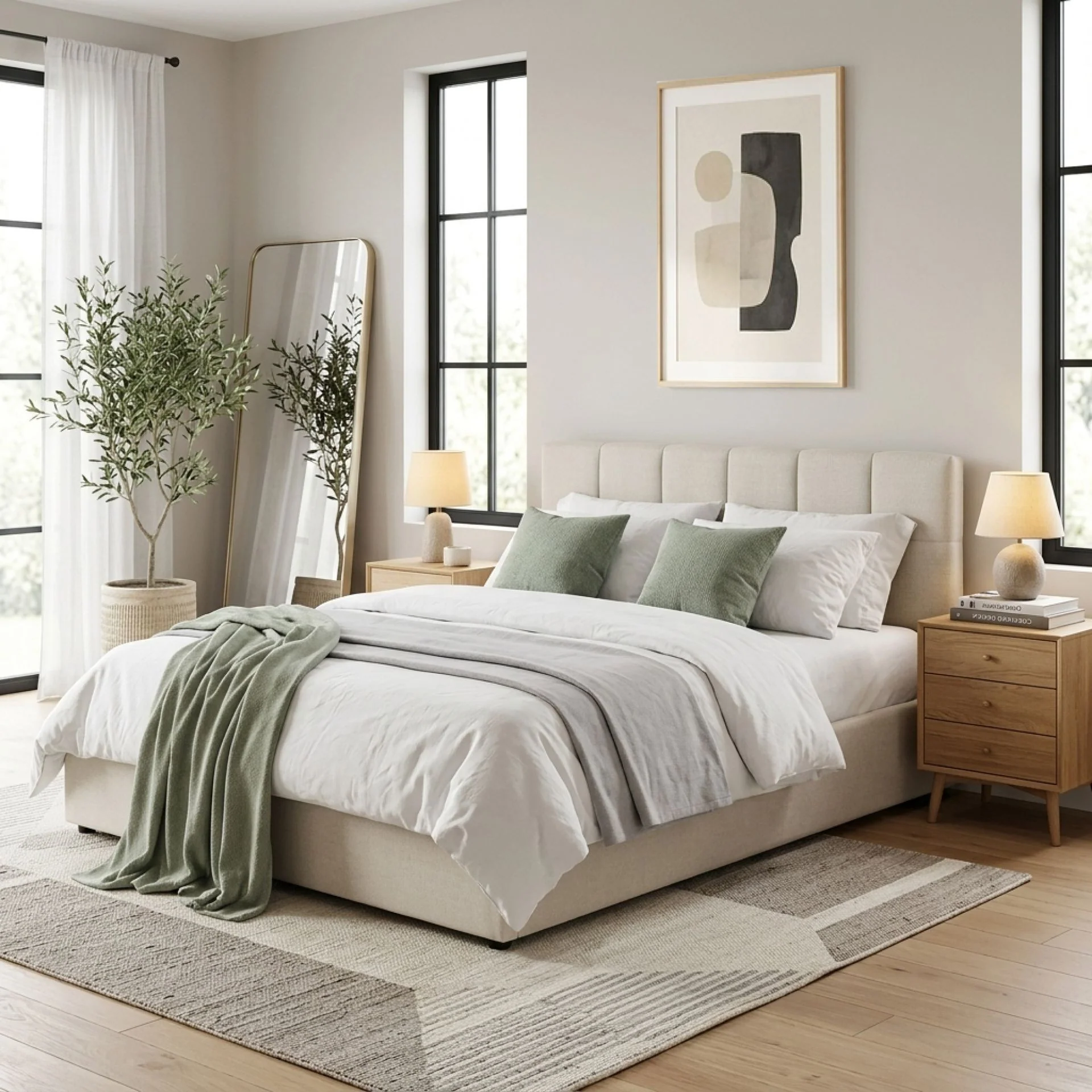 Elizabeth Queen Gas Lift Bed Frame - Beige - Image 4