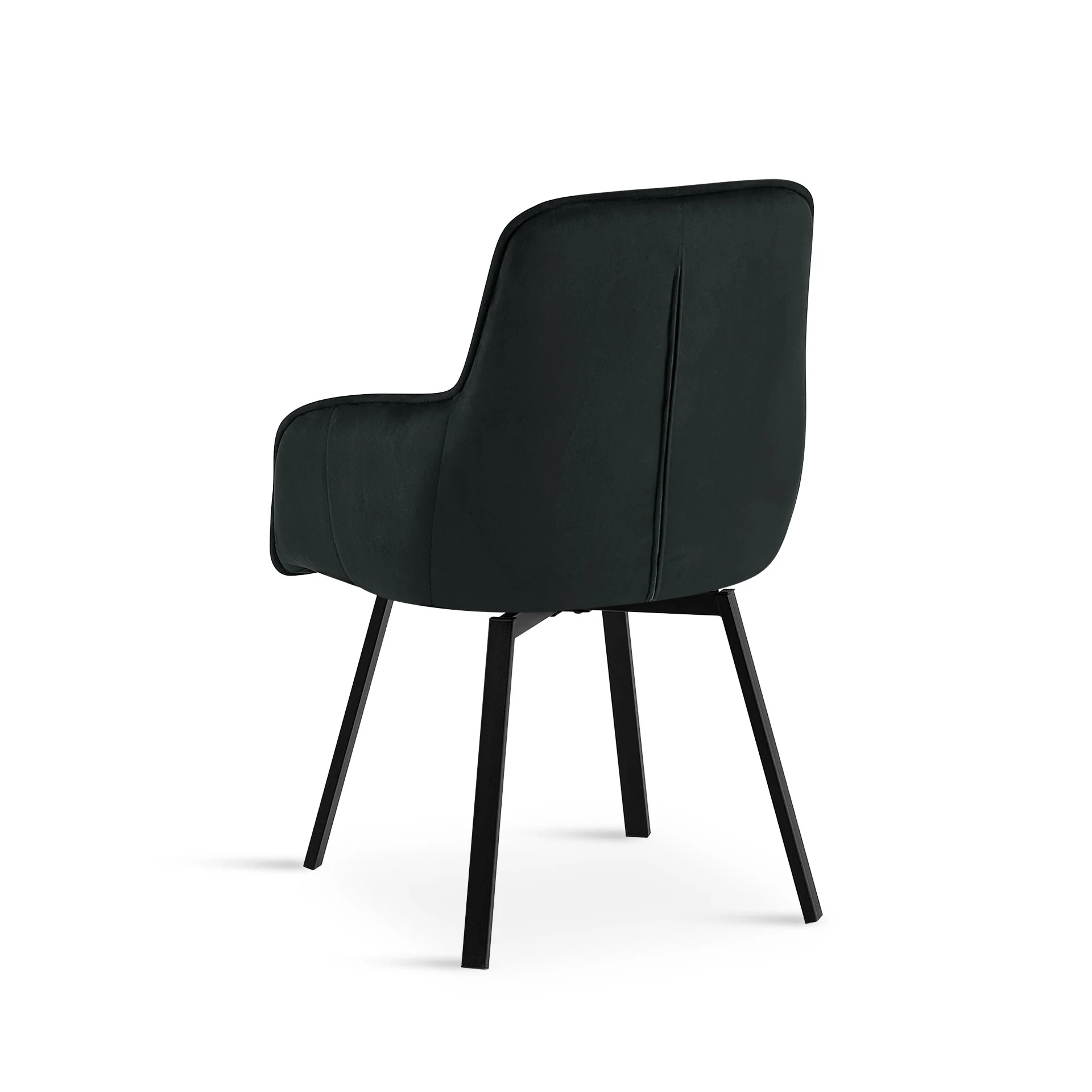 Elora Swivel Velvet Dining Chair - Set of 2 - Black - Image 9