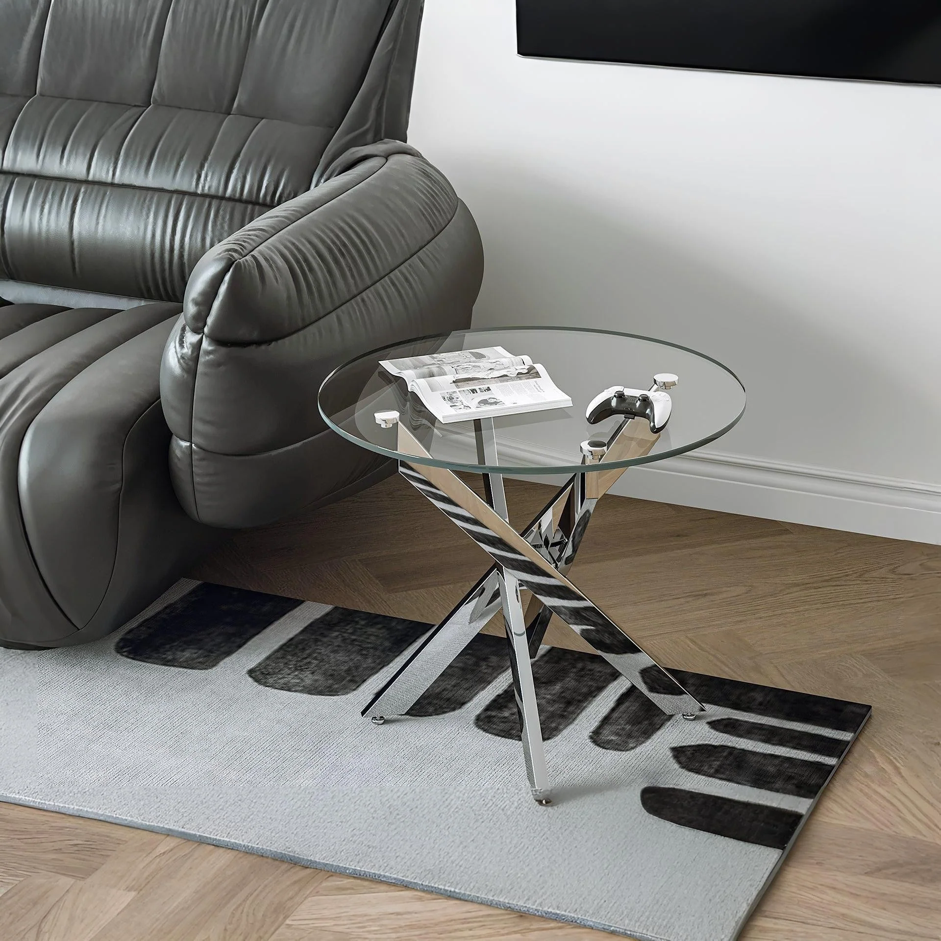 Ember Tempered Glass Round Coffee Table - Image 3