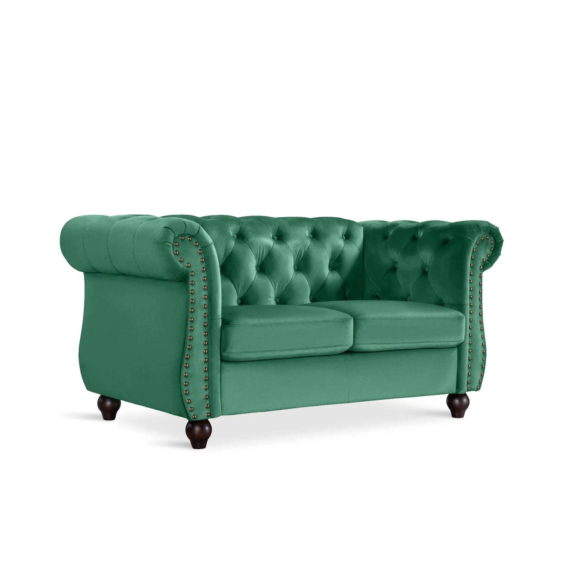 Emily Velvet 2 Seater Sofa - Green - Image 13