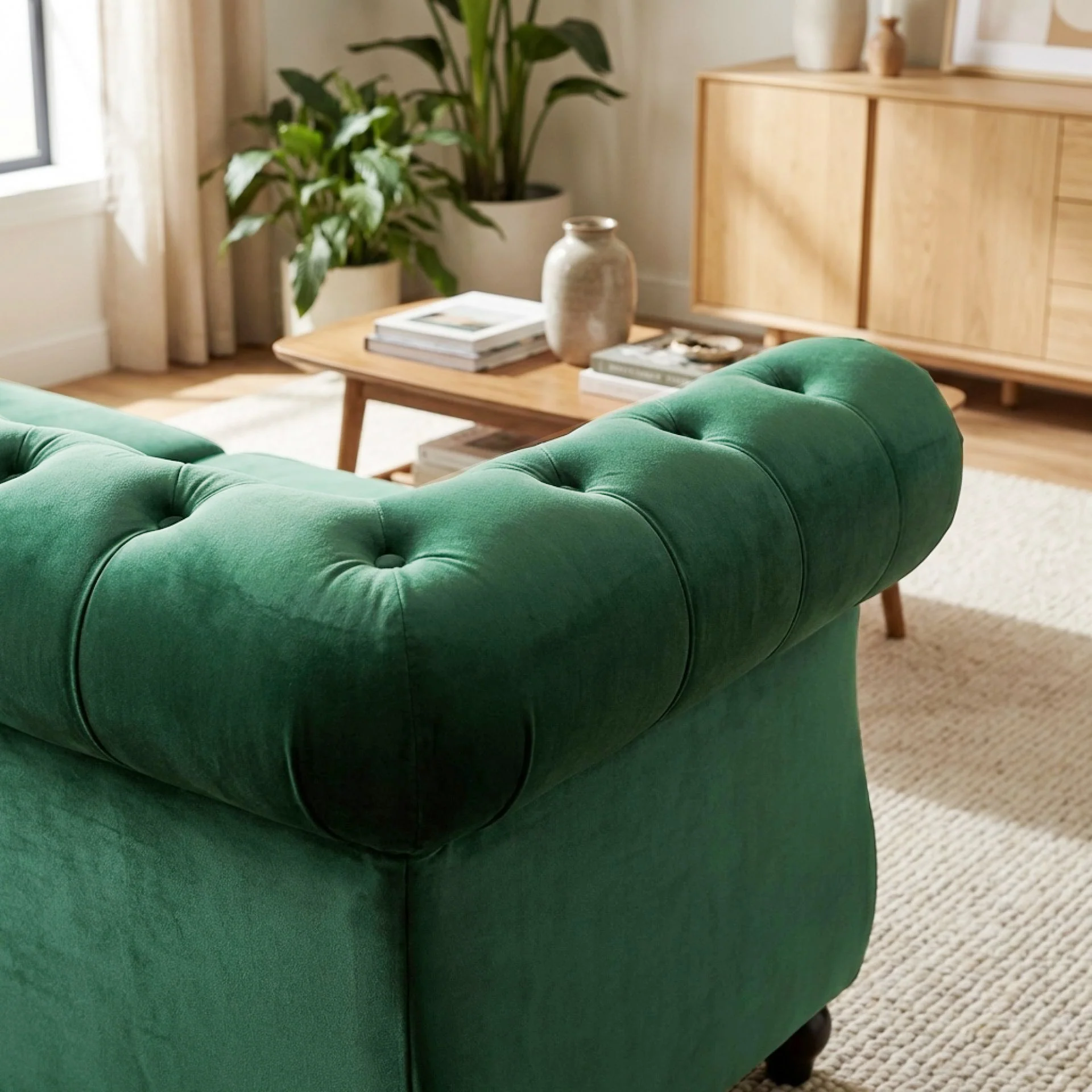 Emily Velvet 2 Seater Sofa - Green - Image 7