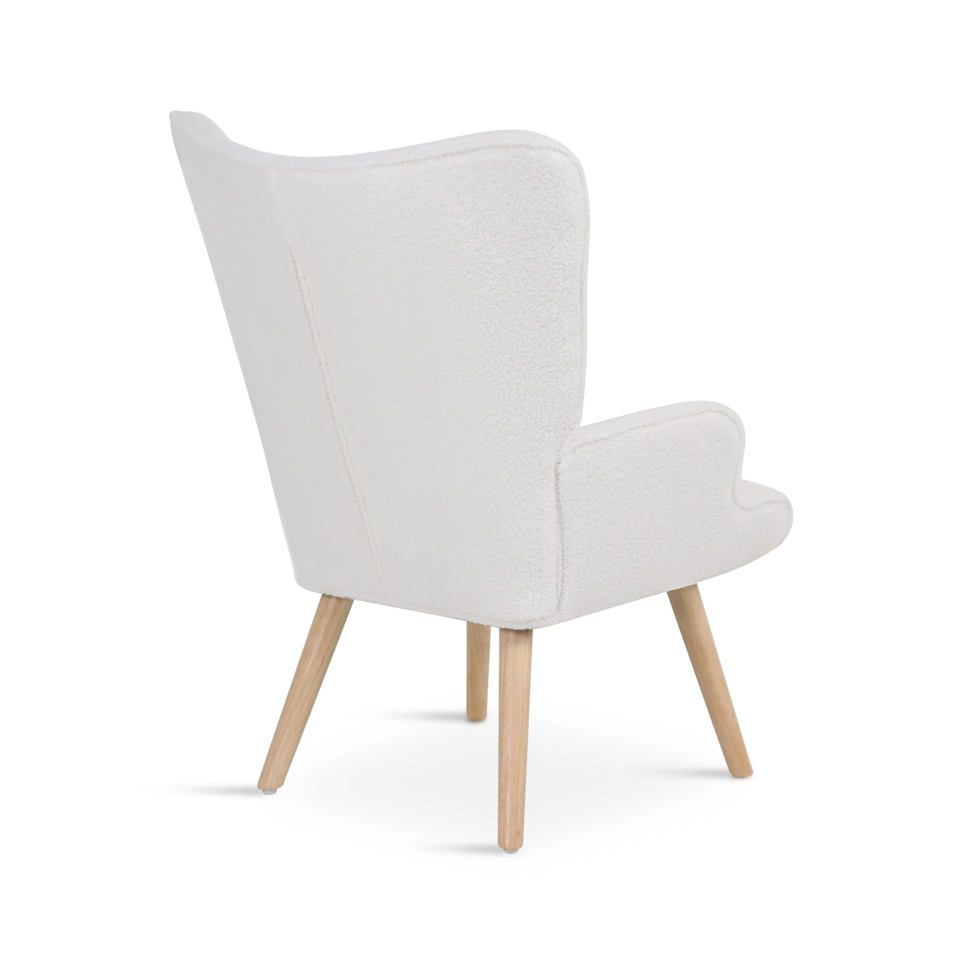 Emma Boucle Armchair with Ottoman - White - Image 13