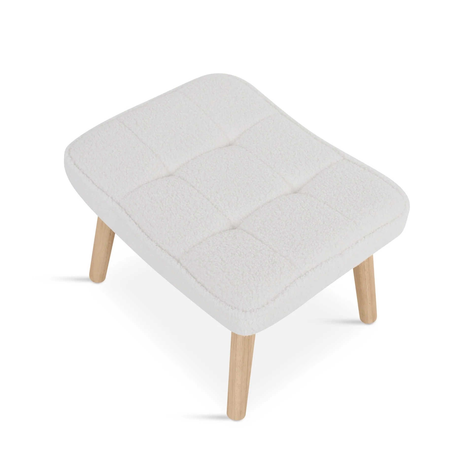 Emma Boucle Armchair with Ottoman - White - Image 14