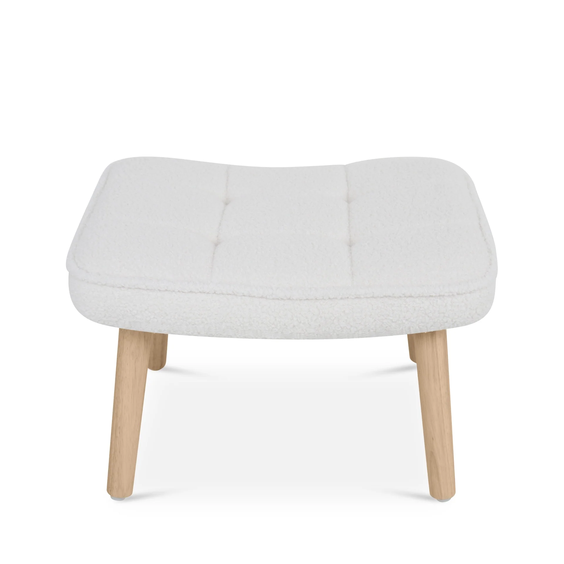 Emma Boucle Armchair with Ottoman - White - Image 15
