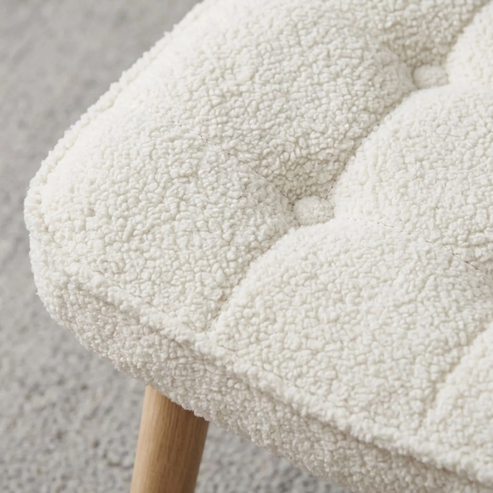 Emma Boucle Armchair with Ottoman - White - Image 9