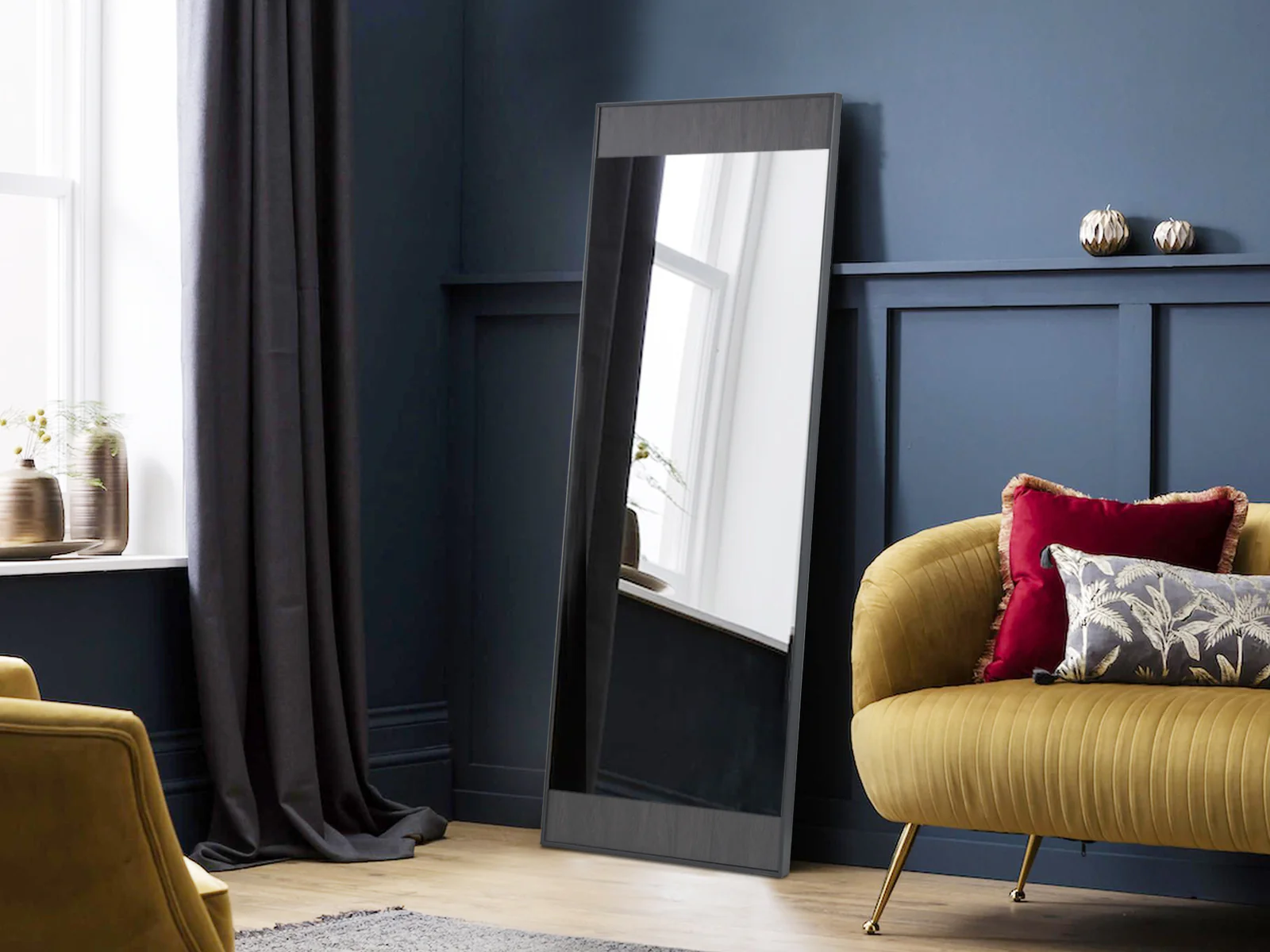 EMU Standing Mirror 190 x 70cm - BLACK - Image 7