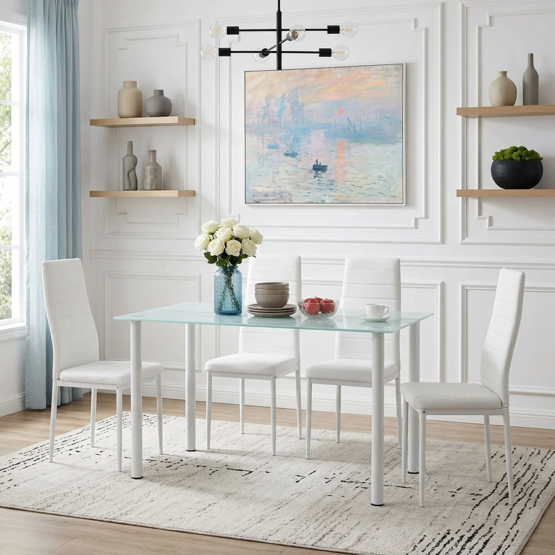 Ethan PU Leather Dining Chair - Set of 4 - White - Image 4