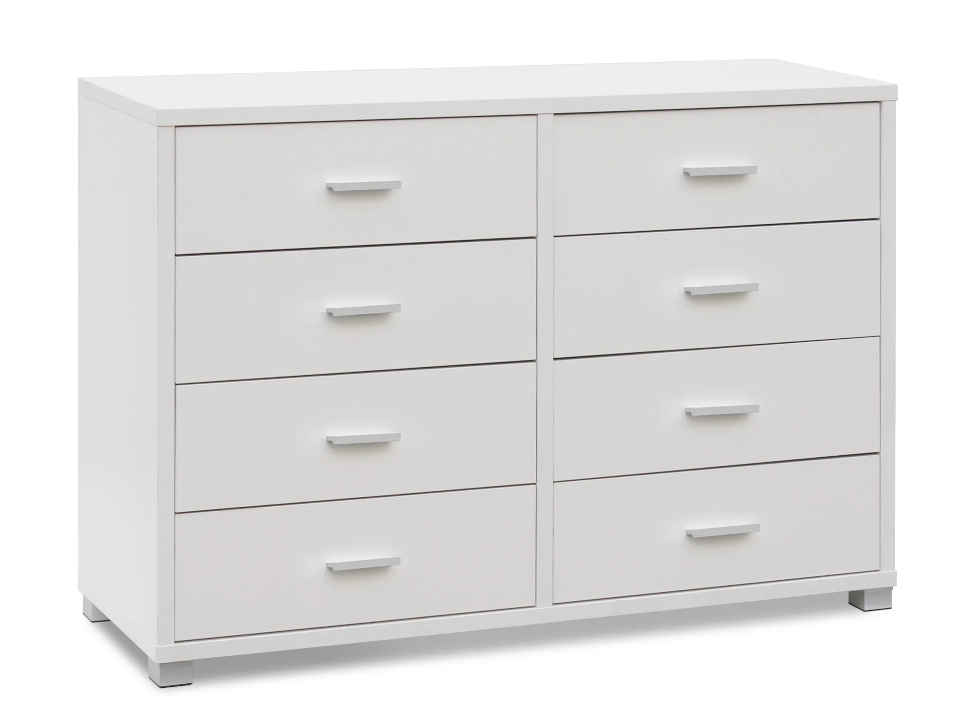 EZRA Low boy 8 Drawer Chest Dresser - WHITE - Image 2