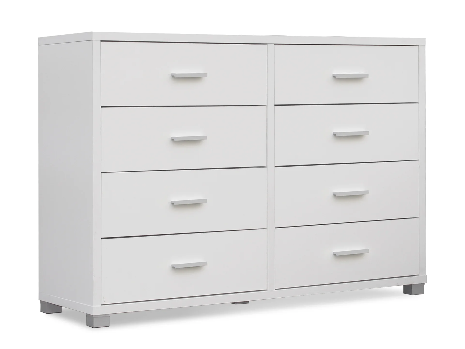 EZRA Low boy 8 Drawer Chest Dresser - WHITE - Image 3