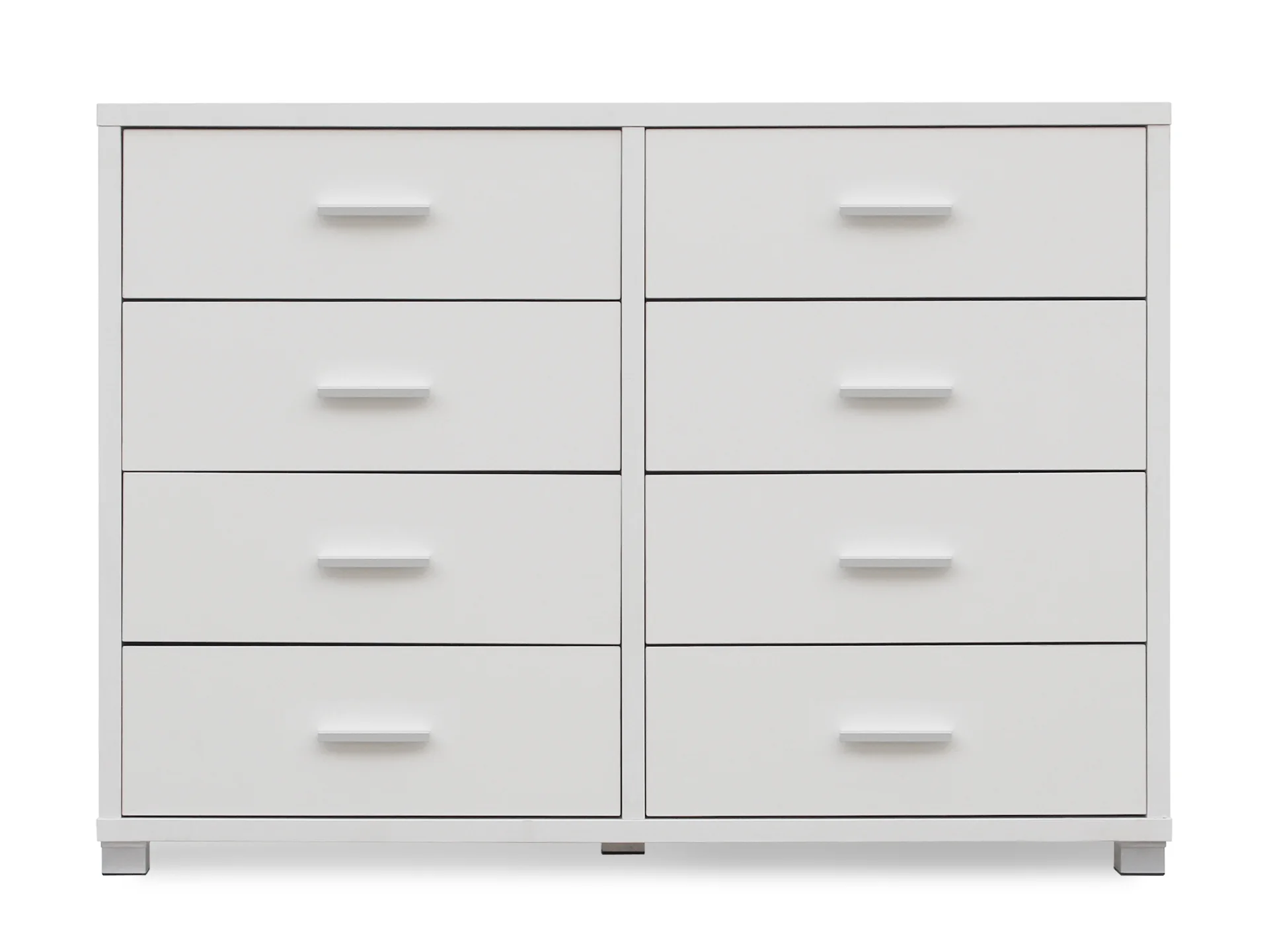 EZRA Low boy 8 Drawer Chest Dresser - WHITE - Image 4