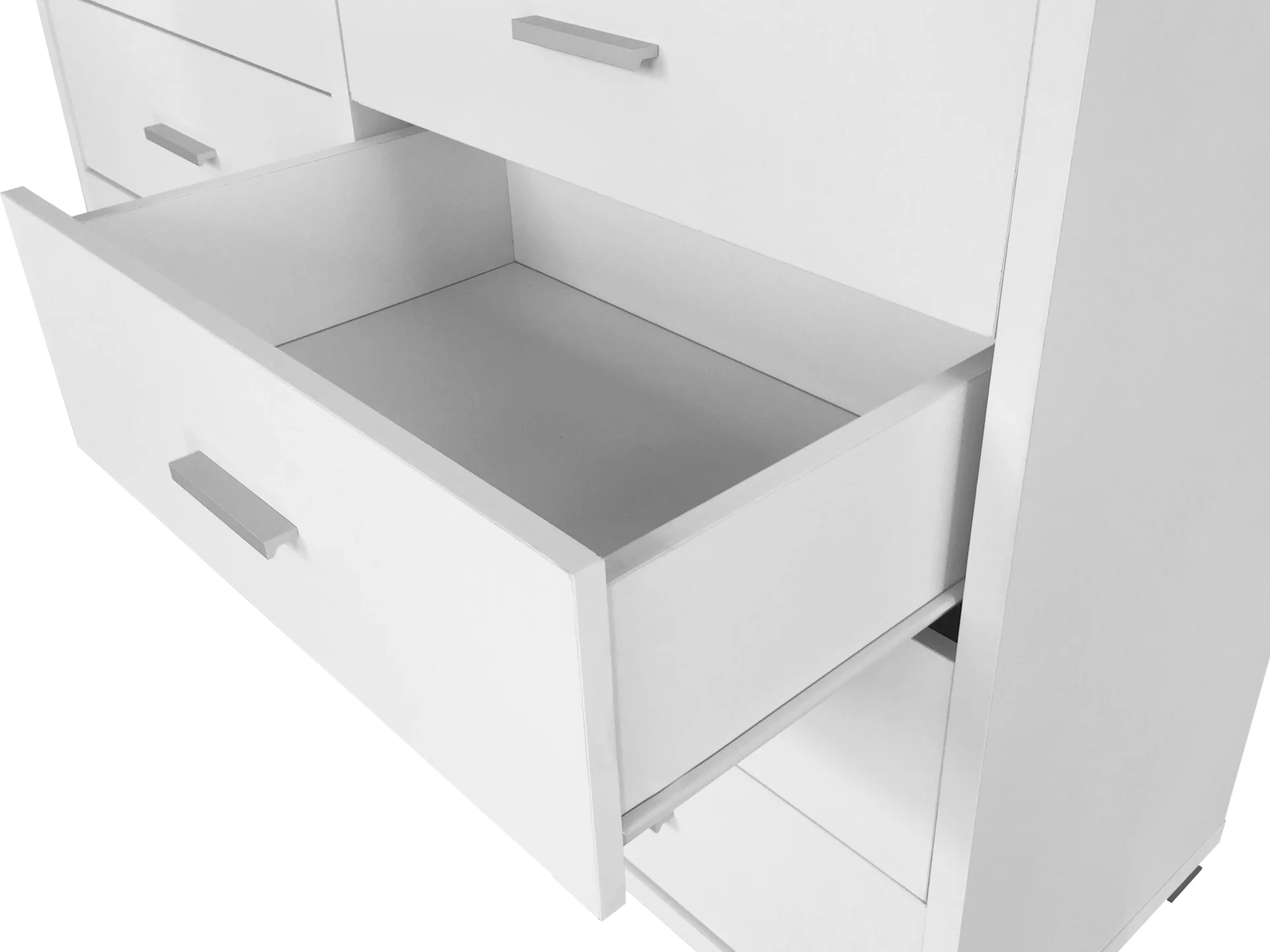 EZRA Low boy 8 Drawer Chest Dresser - WHITE - Image 5