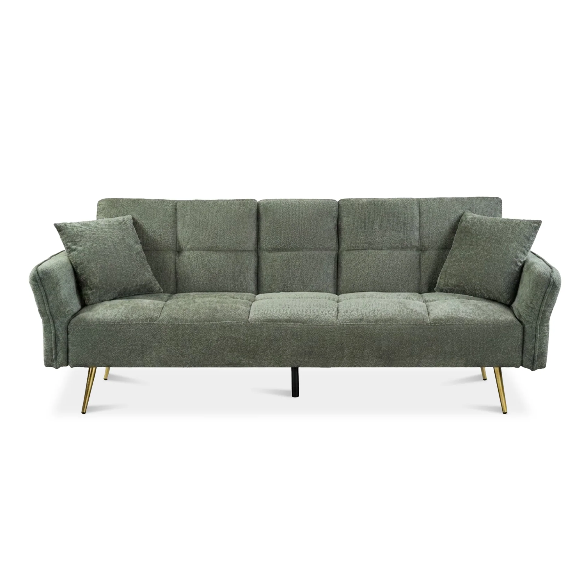 Forest 3 Seater Sofa Bed with Cup Holder - Green - Image 10