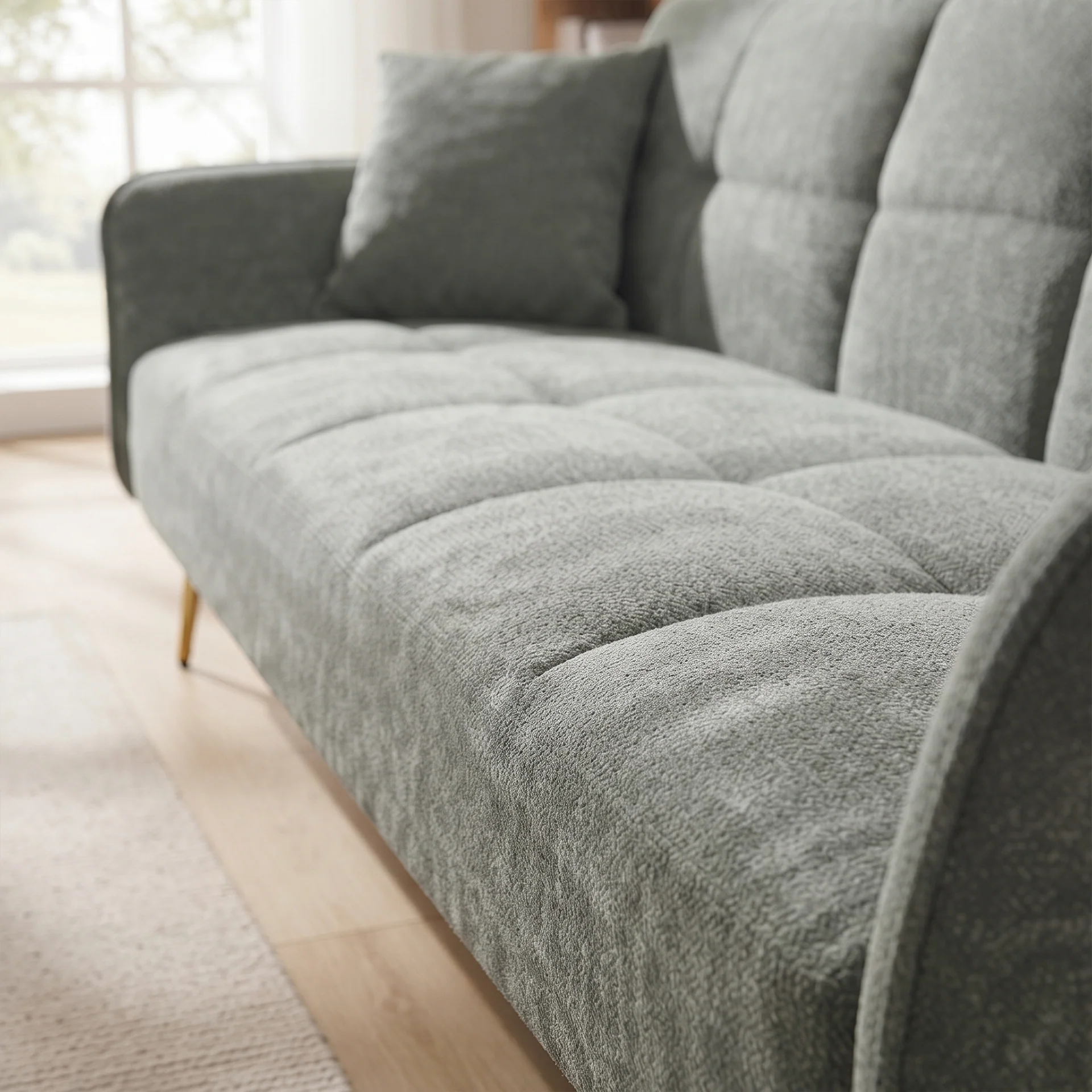 Forest 3 Seater Sofa Bed with Cup Holder - Green - Image 8