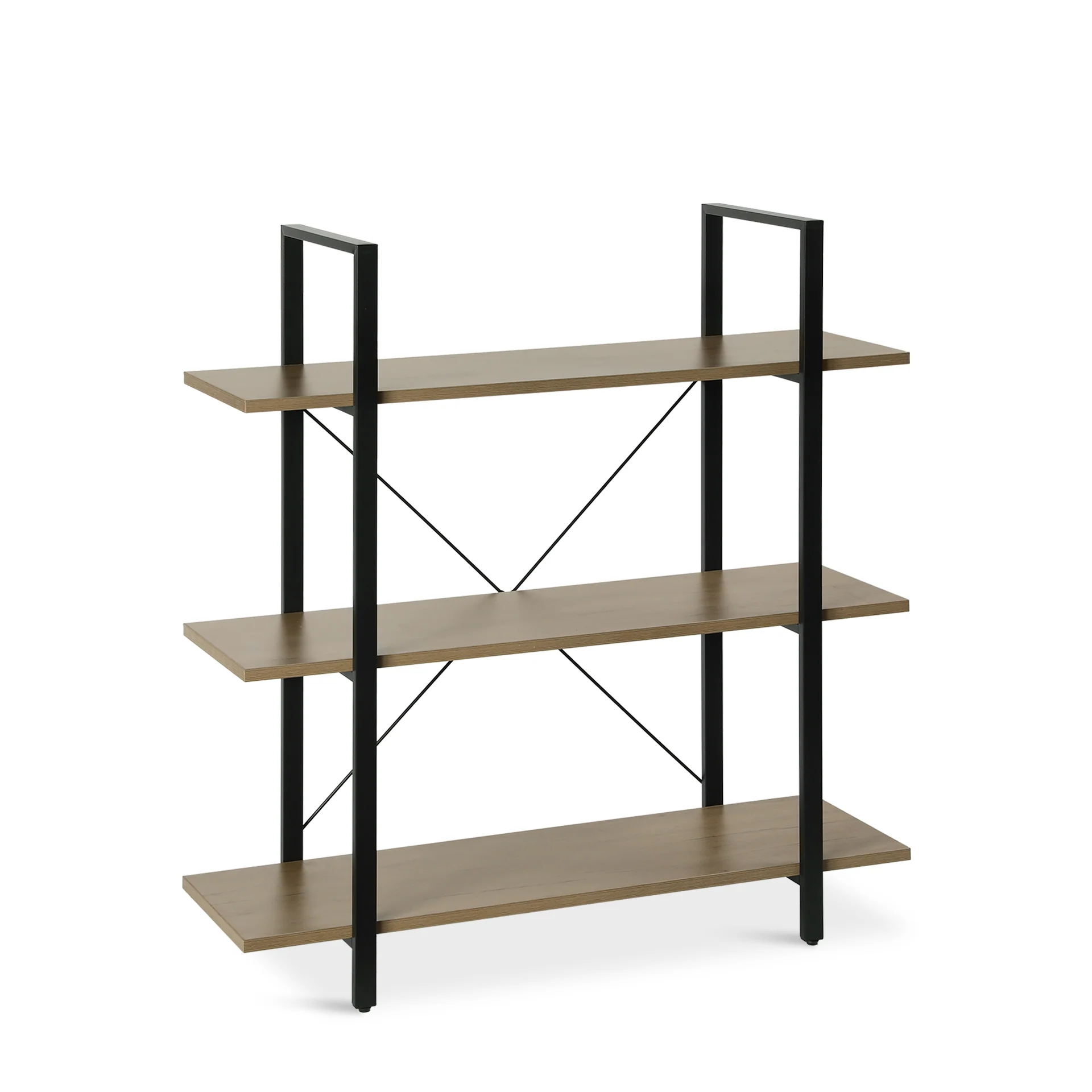 Forge 3 Tier Bookshelf - Light Grey Wood - Image 8