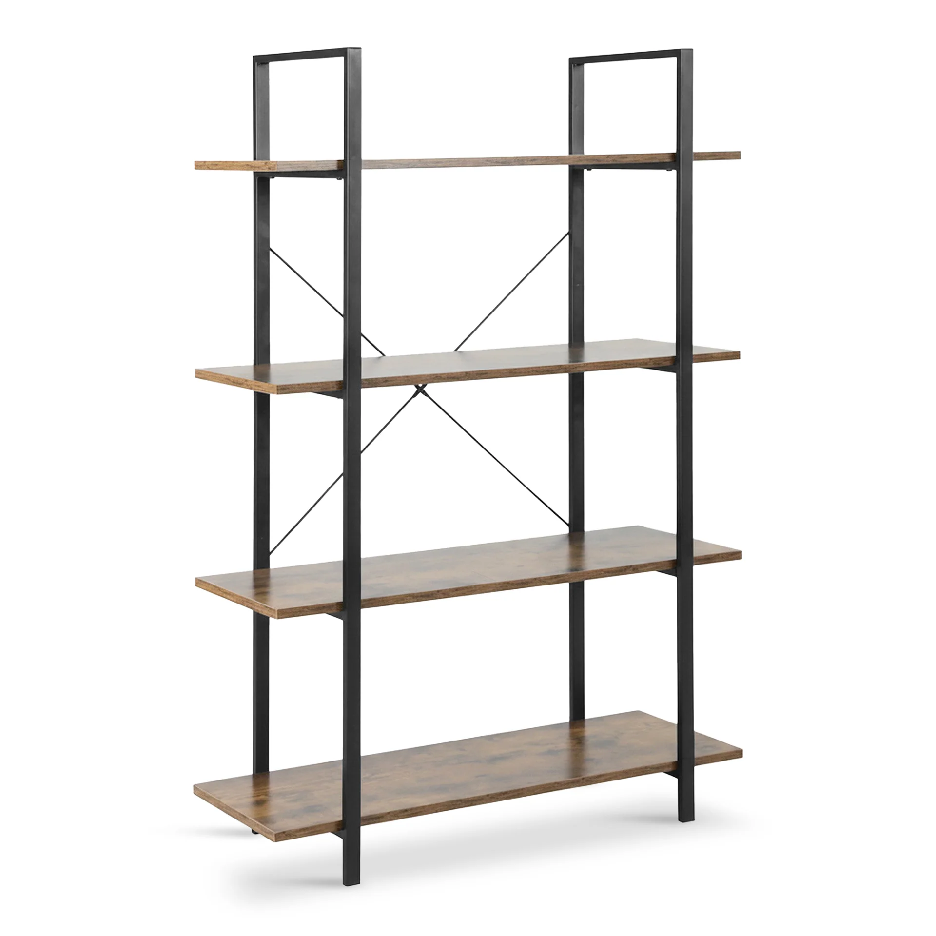Forge 4-Tier Bookshelf - Rustic Brown - Image 5