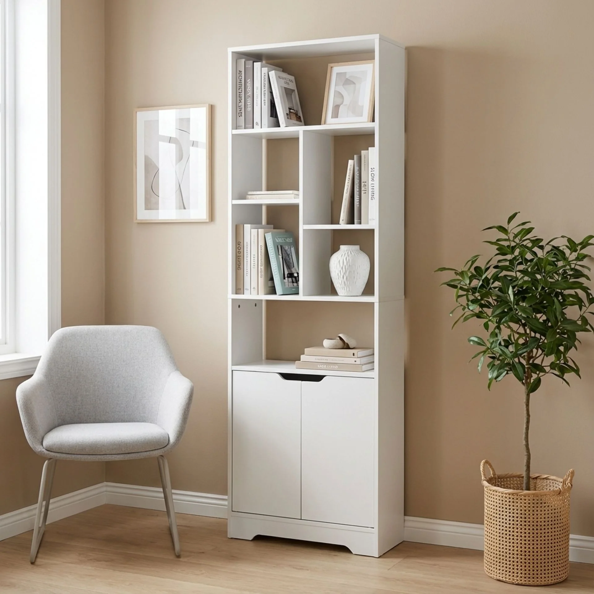 Formo Bookshelf Storage Cabinet - White - Image 5