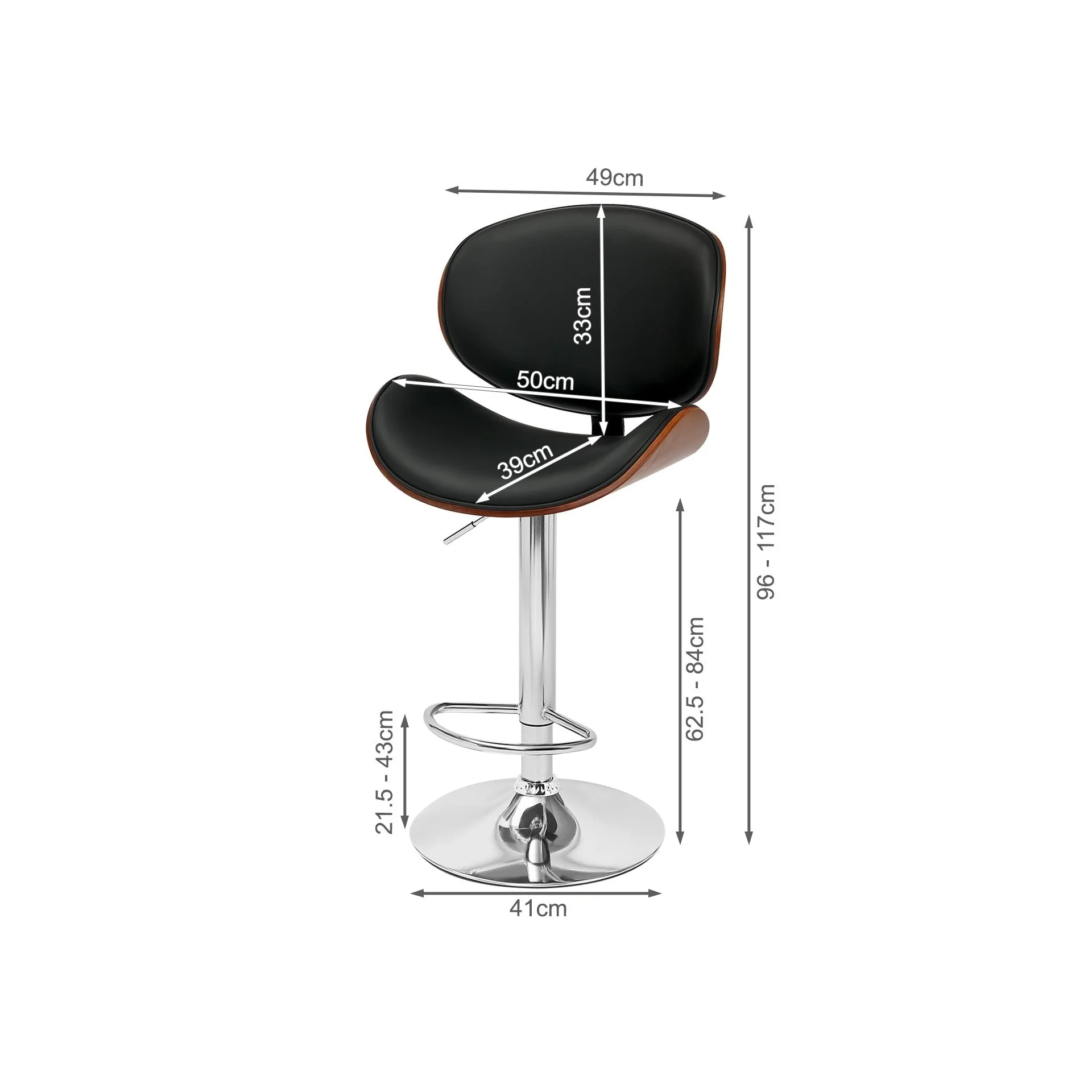 Foti Swivel Bar Stool - Black - Image 15