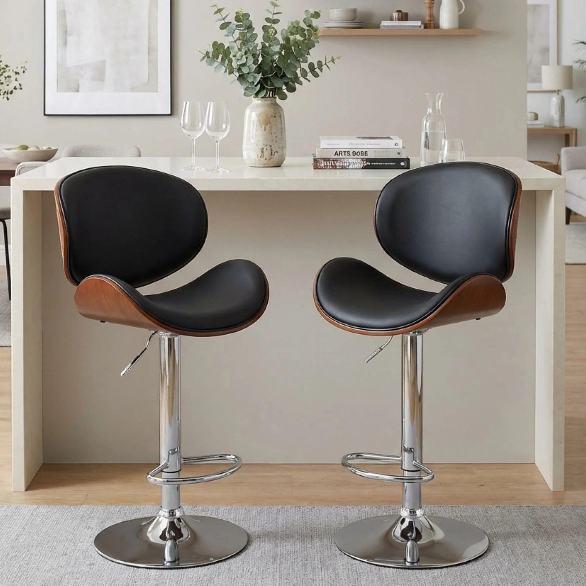 Foti Swivel Bar Stool - Black - Image 3