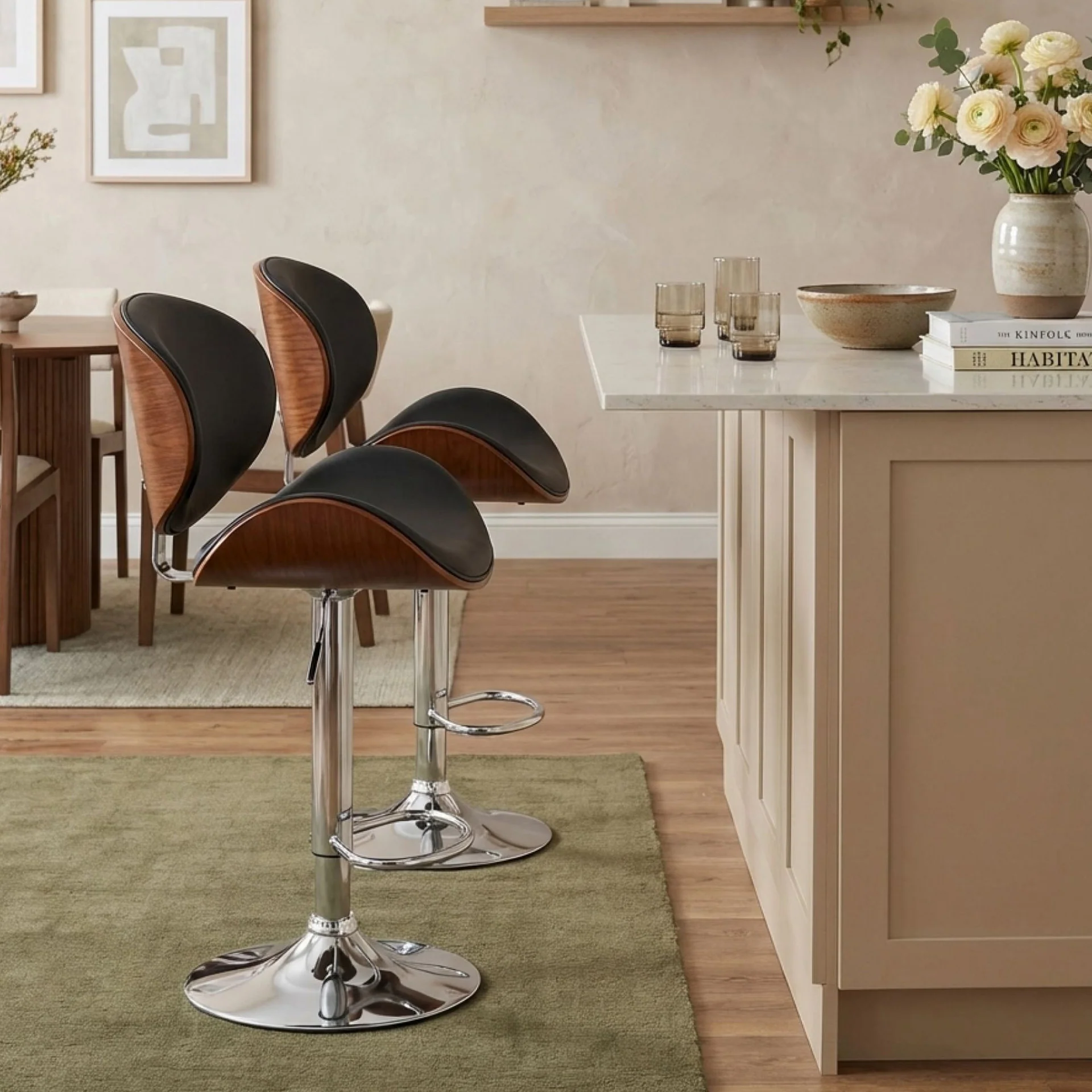 Foti Swivel Bar Stool - Black - Image 5