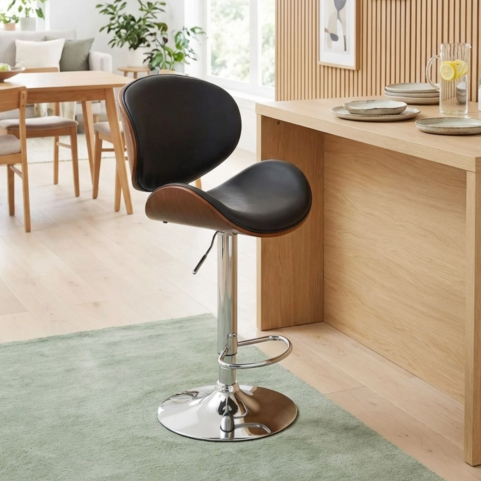 Foti Swivel Bar Stool - Black - Image 7