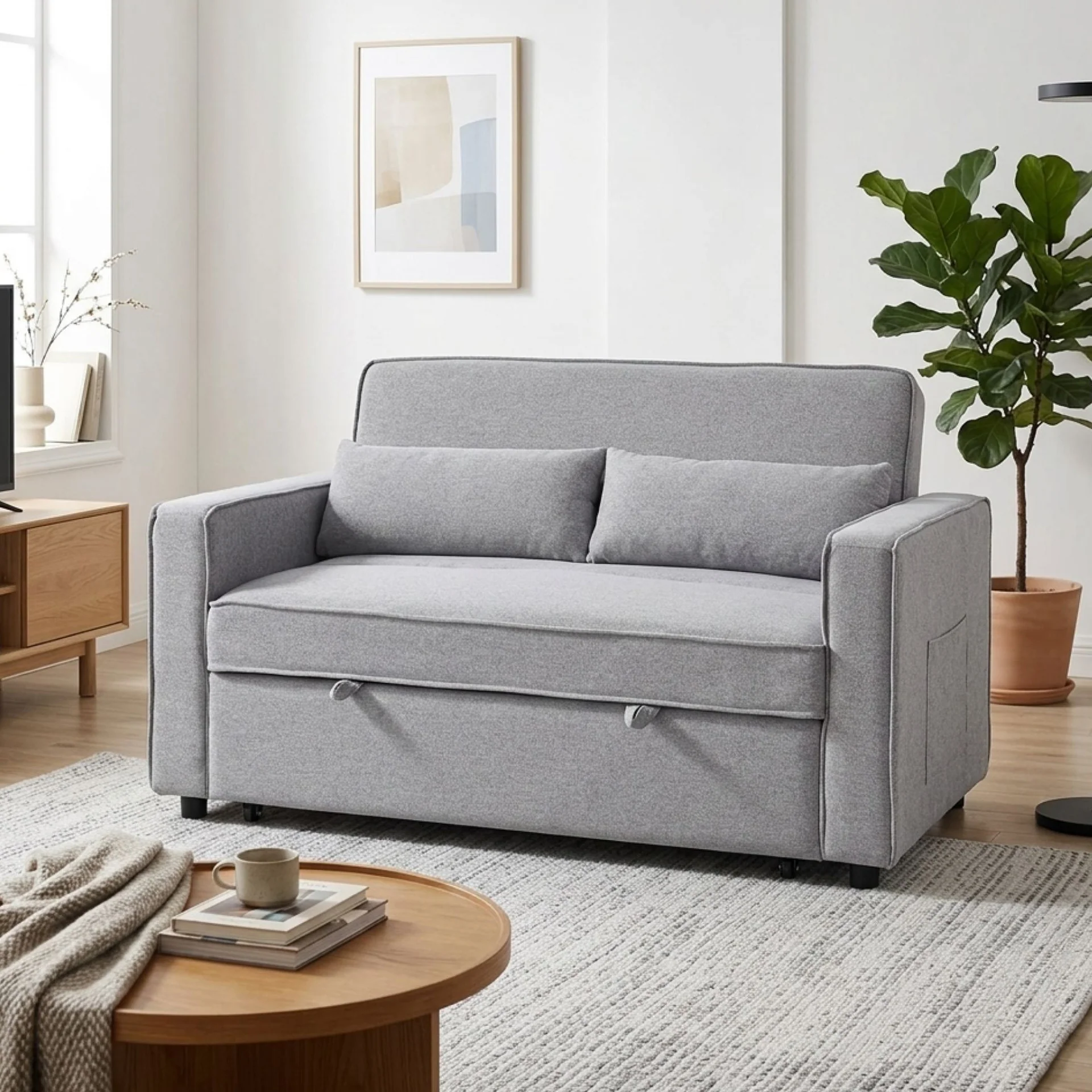 Freyja 2 Seater Sofa Bed - Grey - Image 3