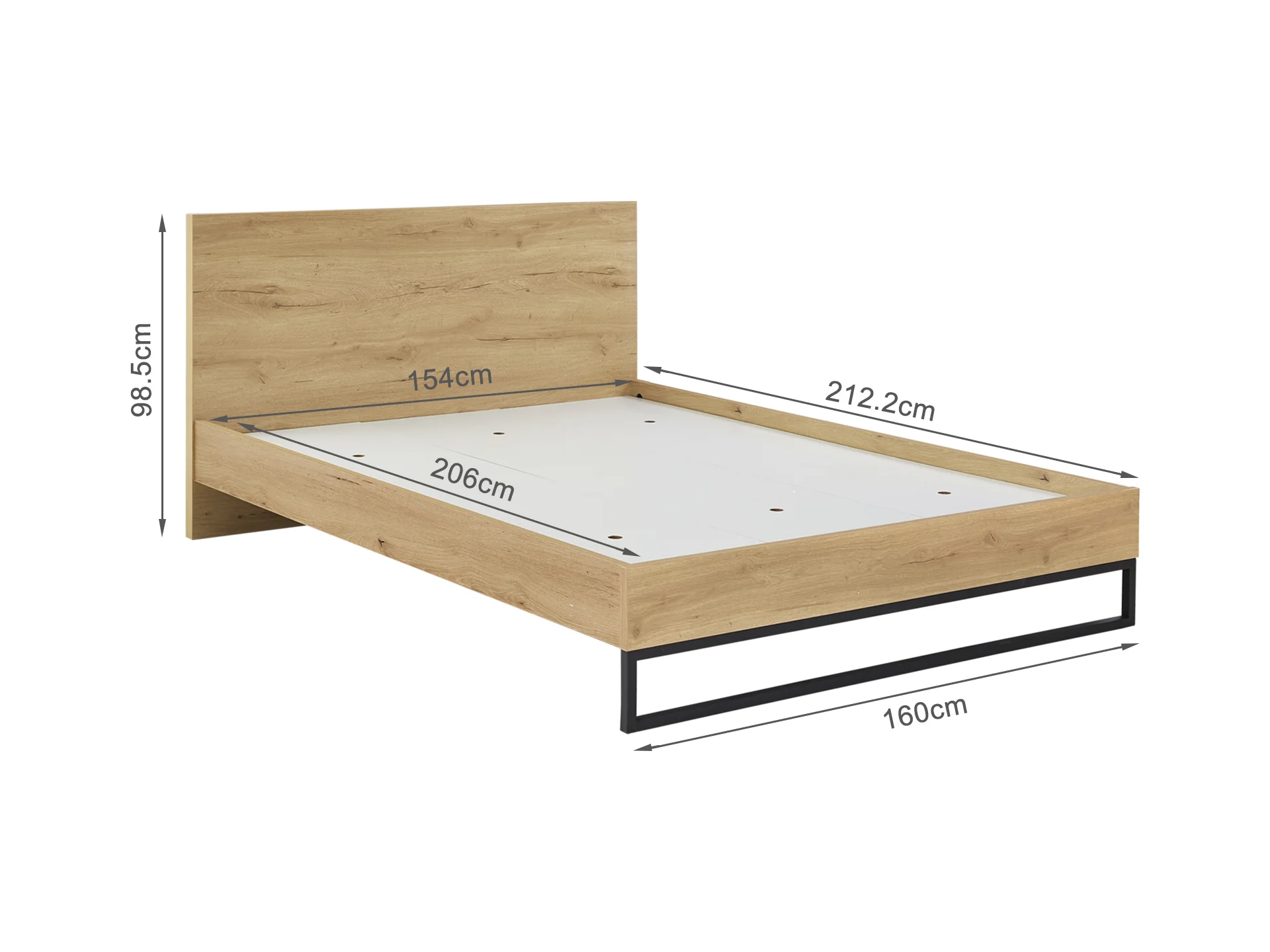 Frohna Queen Wooden Bed Frame - Oak - Image 10