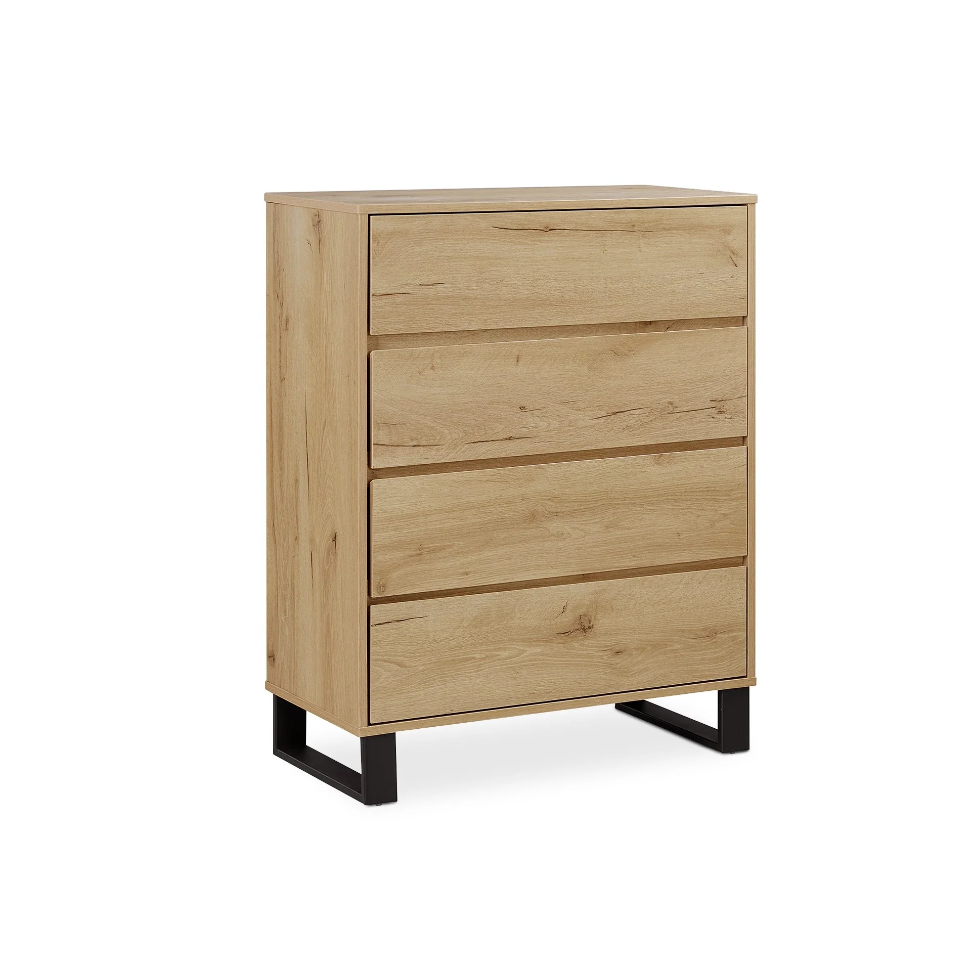 Frohna Tallboy 4 Drawer Chest Dresser - Oak - Image 9