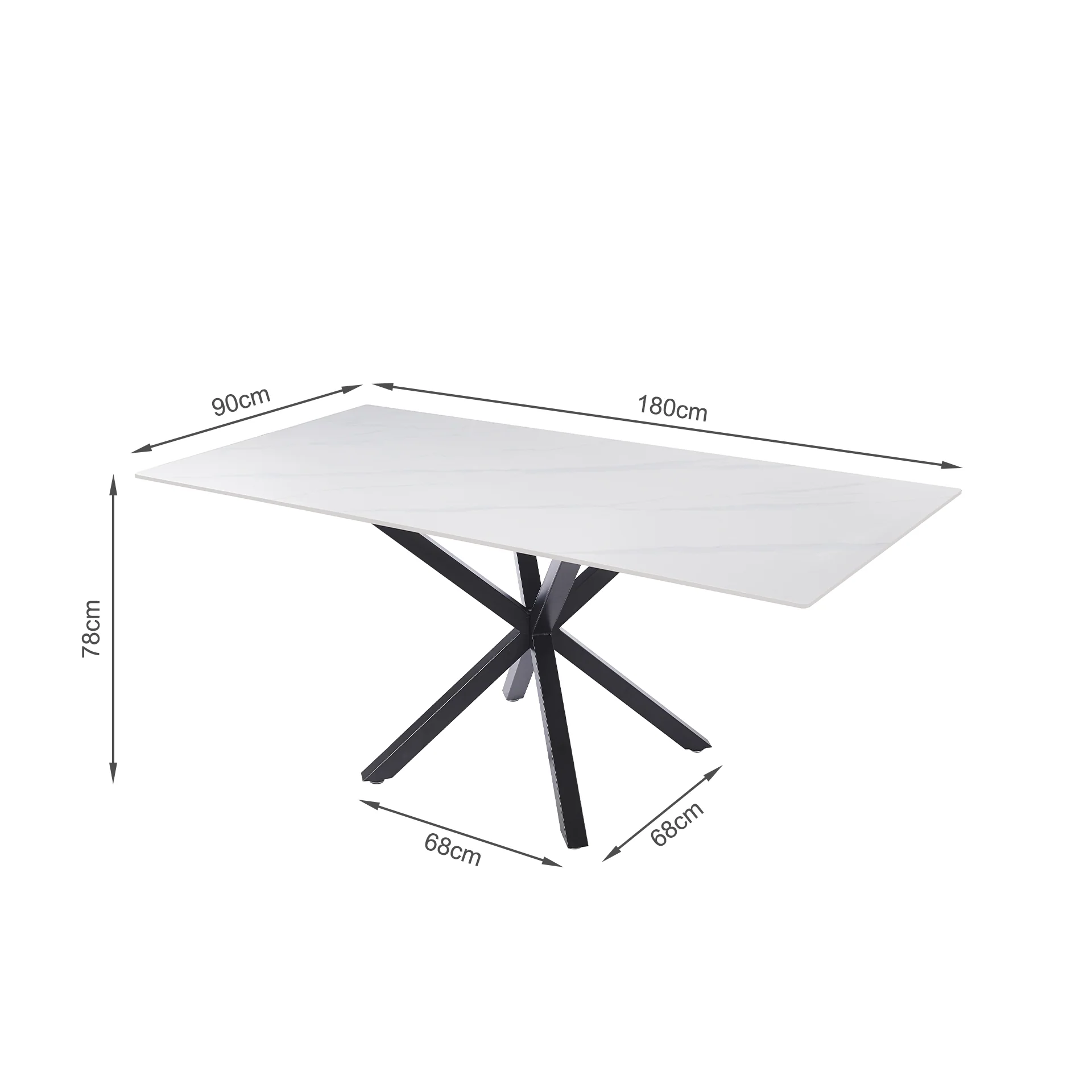 Frost Dining Table 180 x 90 x 78cm - White - Image 10