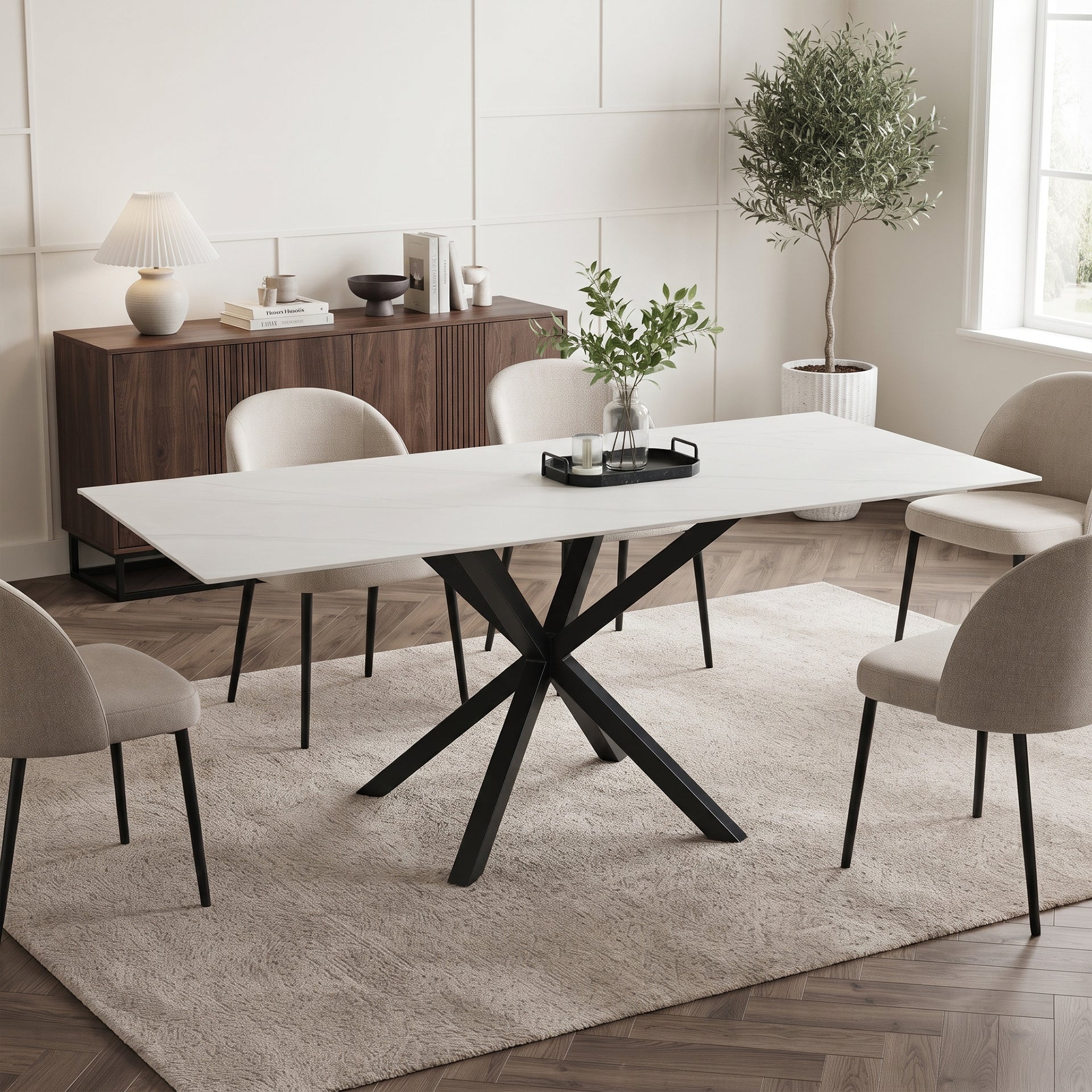 Frost Dining Table 180 x 90 x 78cm - White - Image 3