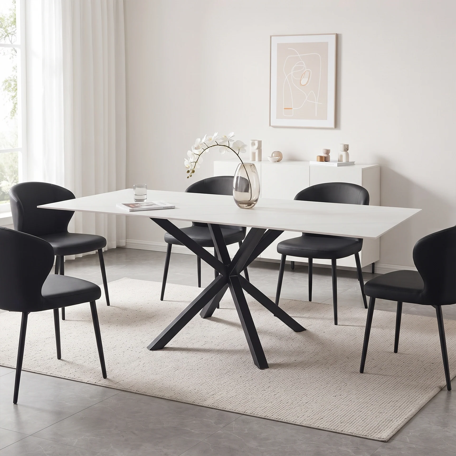 Frost Dining Table 180 x 90 x 78cm - White - Image 4